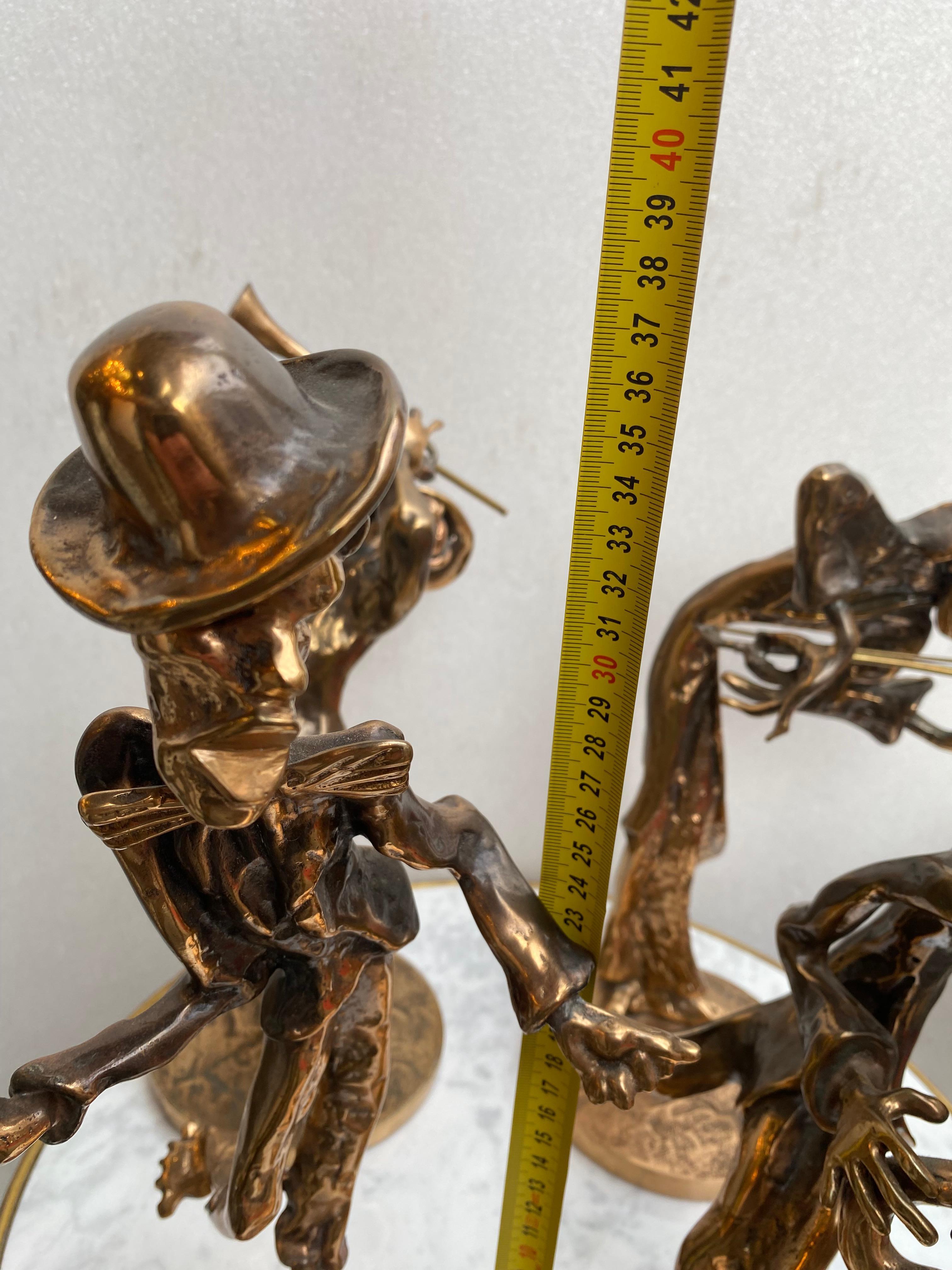 1970/80 'La banda de jazz' 4 esculturas de bronce, firmadas LOHE en venta 2