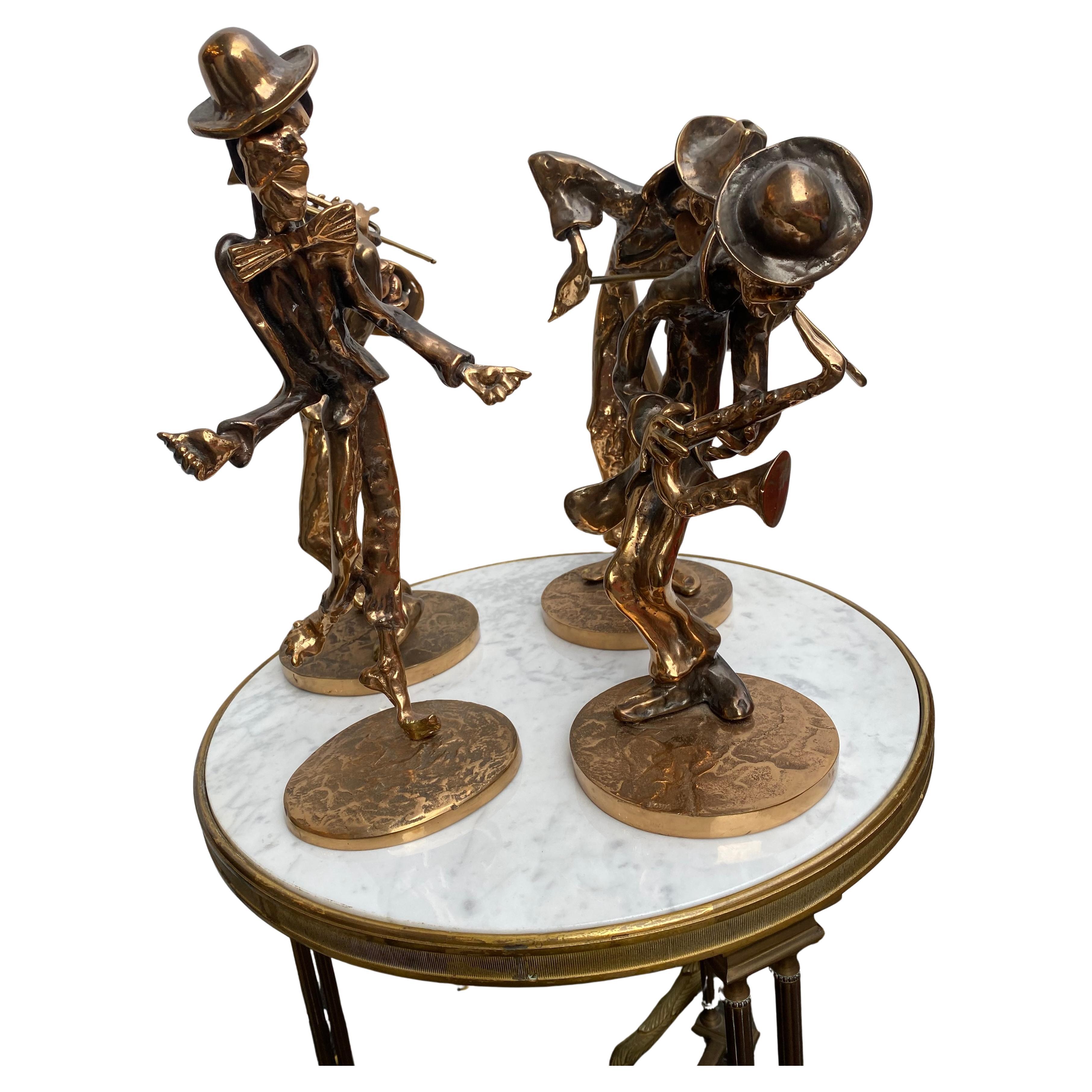 1970/80 'The Jazz Band' 4 Bronze-Skulpturen, signiert LOHE