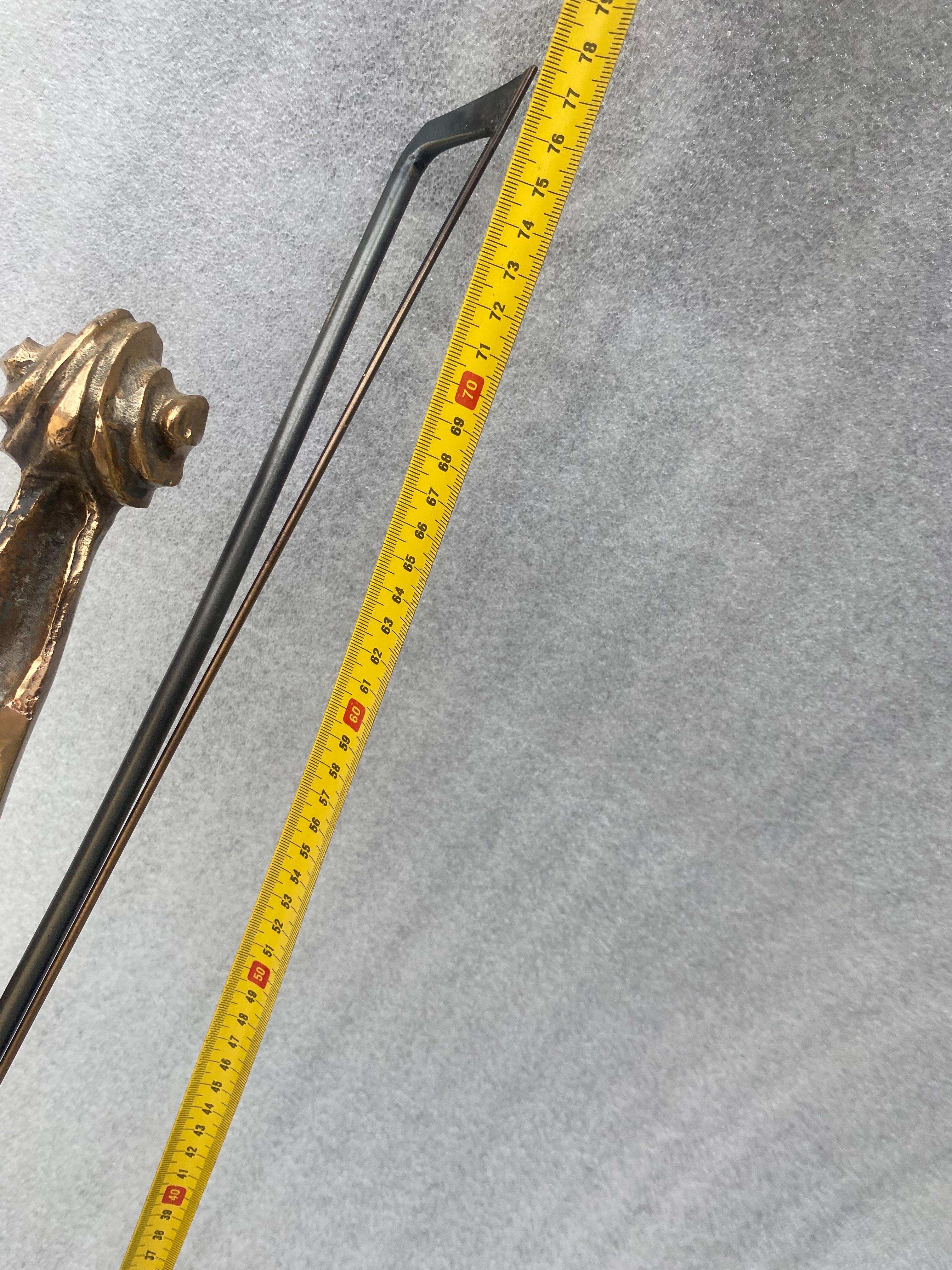 Lampe de violon 1970/80 en bronze et pâte de verre, sculpture signée LOHE Bon état - En vente à Paris, FR