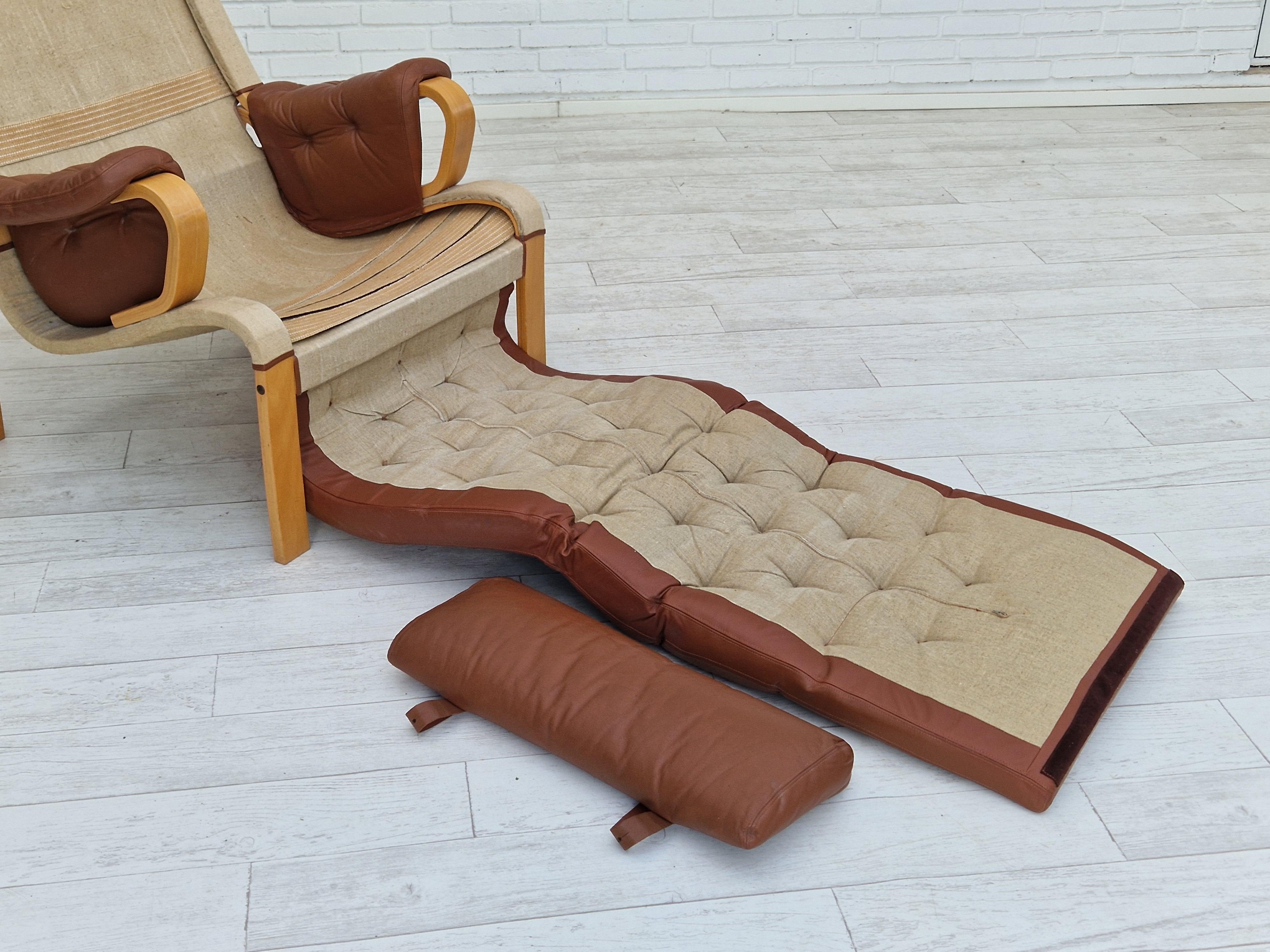 Années 1970-80, Design Wood Wood par Jeki Møbler, fauteuil en cuir, bois courbé de hêtre. en vente 7