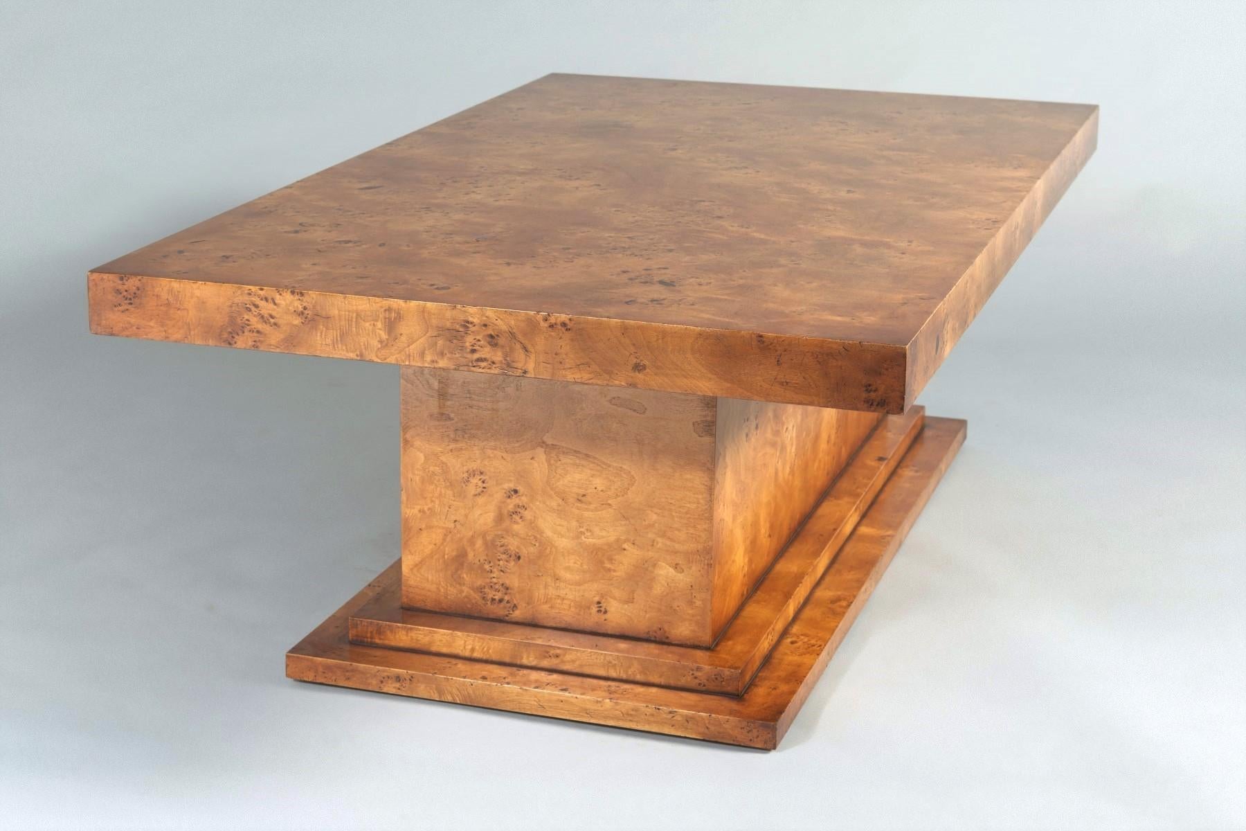1970/80s Mid-Century Modern Birdseye Maple Large Rectangular Coffee Table 4