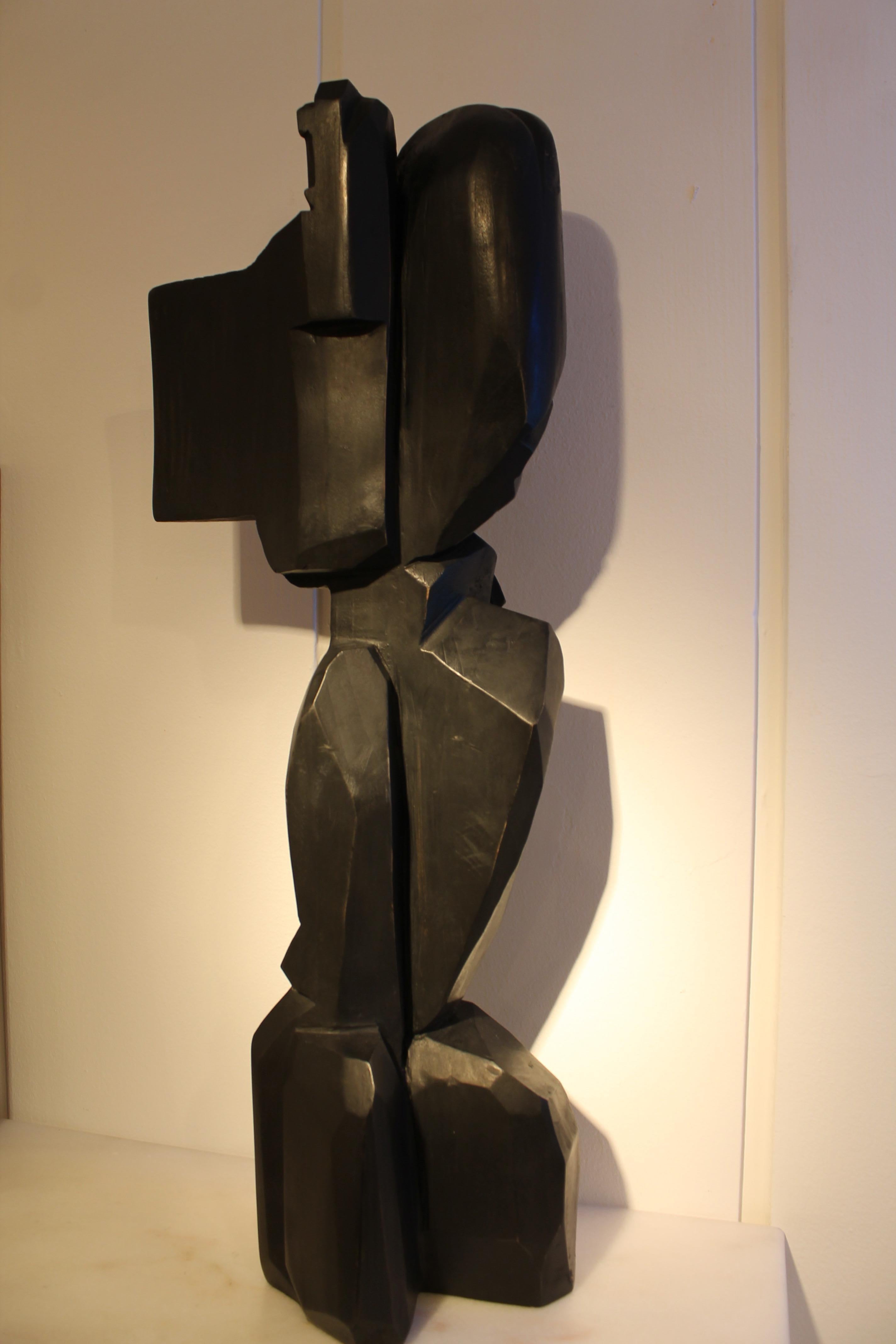 Mid-Century Modern 1970 Abstract Wood Sculpture For Sale