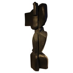 Retro 1970 Abstract Wood Sculpture