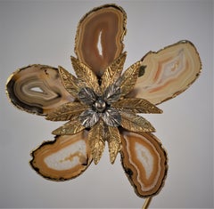 1970 Agate Dore bronze Nickel Flowerpot Sculpture