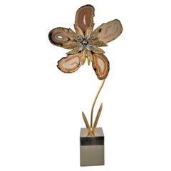 1970 Agate Dore bronze Nickel Flowerpot Sculpture