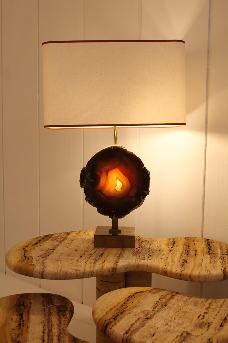 Lampe en résine et agate, œil de tigre - Un grand marché