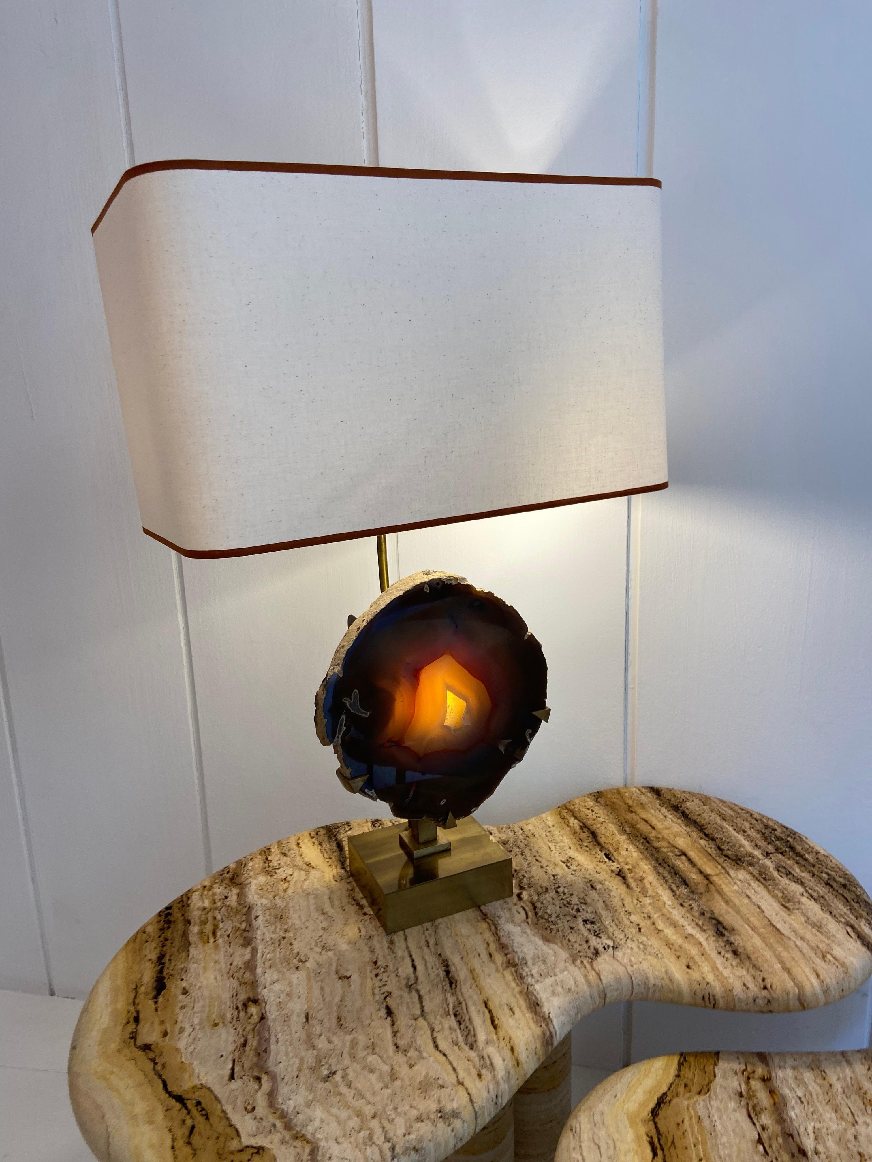 1970 Agate Stone Lamp  For Sale 1