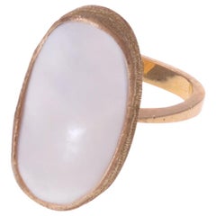 1970 Andrew Grima Mabe Pearl and Gold Ring