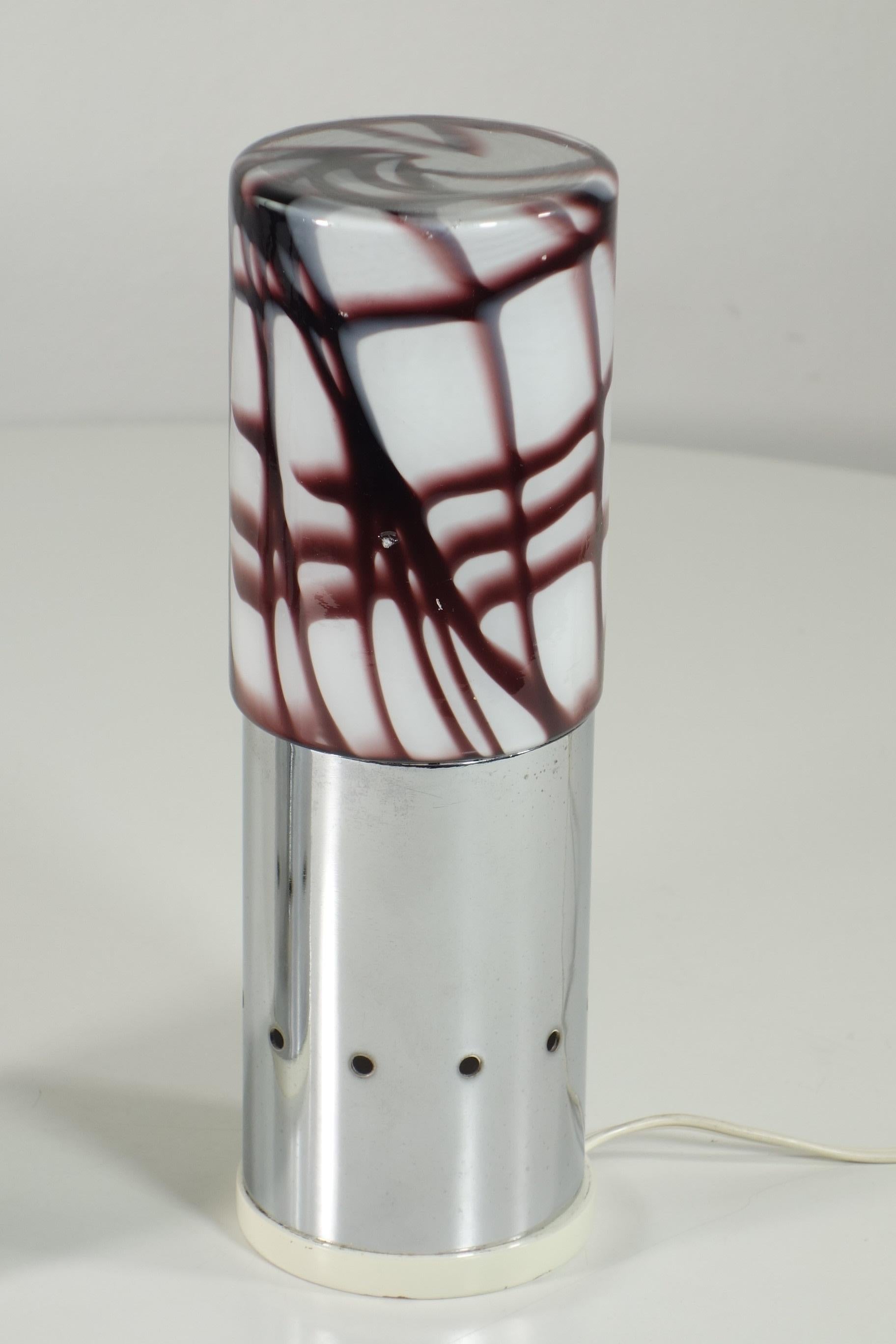 Angelo Brotto Esperia Italienisches Space Age Design-Glas-Tischlampen, 2 Tischlampen, 1970 im Zustand „Gut“ im Angebot in Brescia, IT