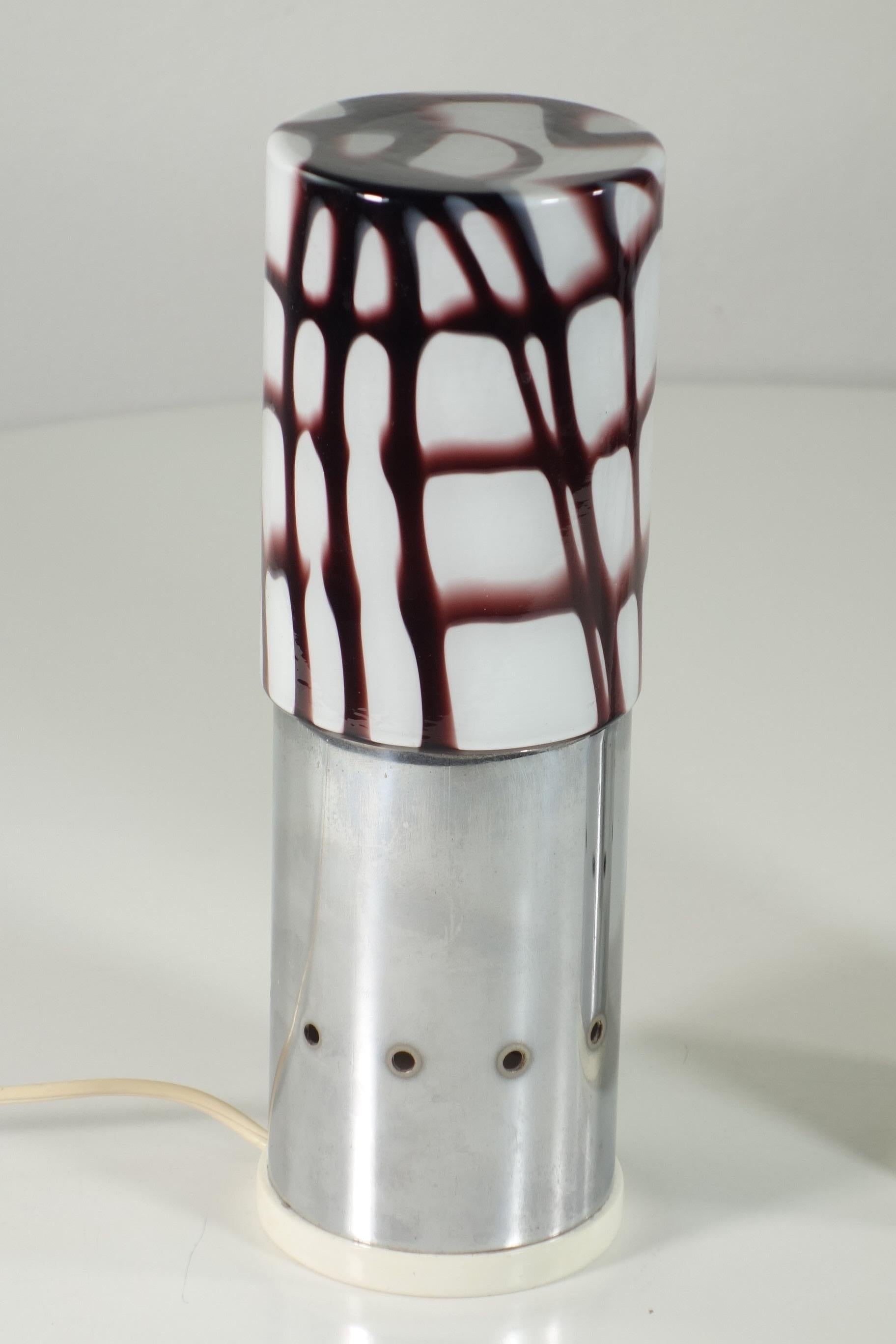 Angelo Brotto Esperia Italienisches Space Age Design-Glas-Tischlampen, 2 Tischlampen, 1970 (Ende des 20. Jahrhunderts) im Angebot