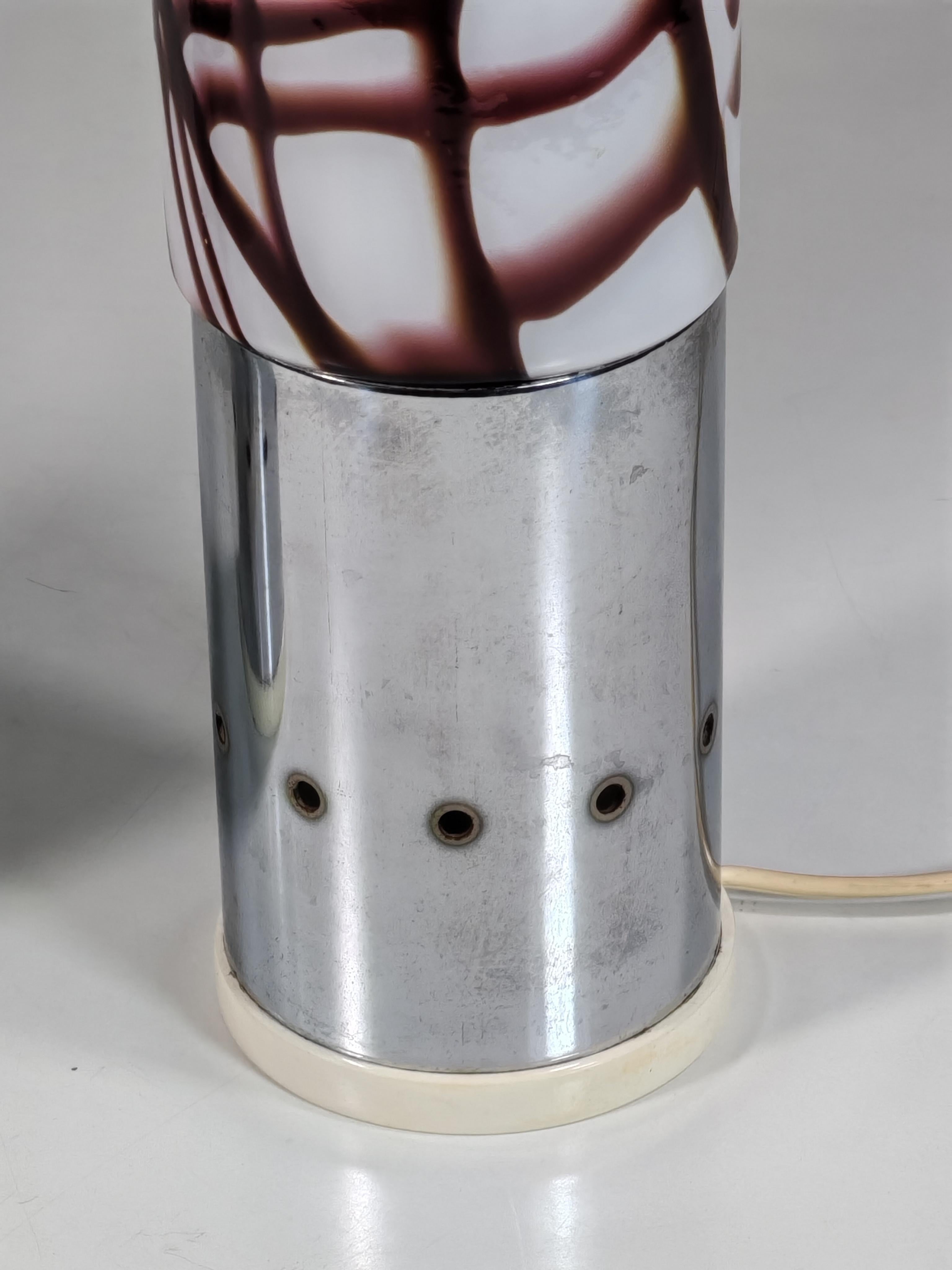 Angelo Brotto Esperia Italienisches Space Age Design-Glas-Tischlampen, 2 Tischlampen, 1970 im Angebot 5