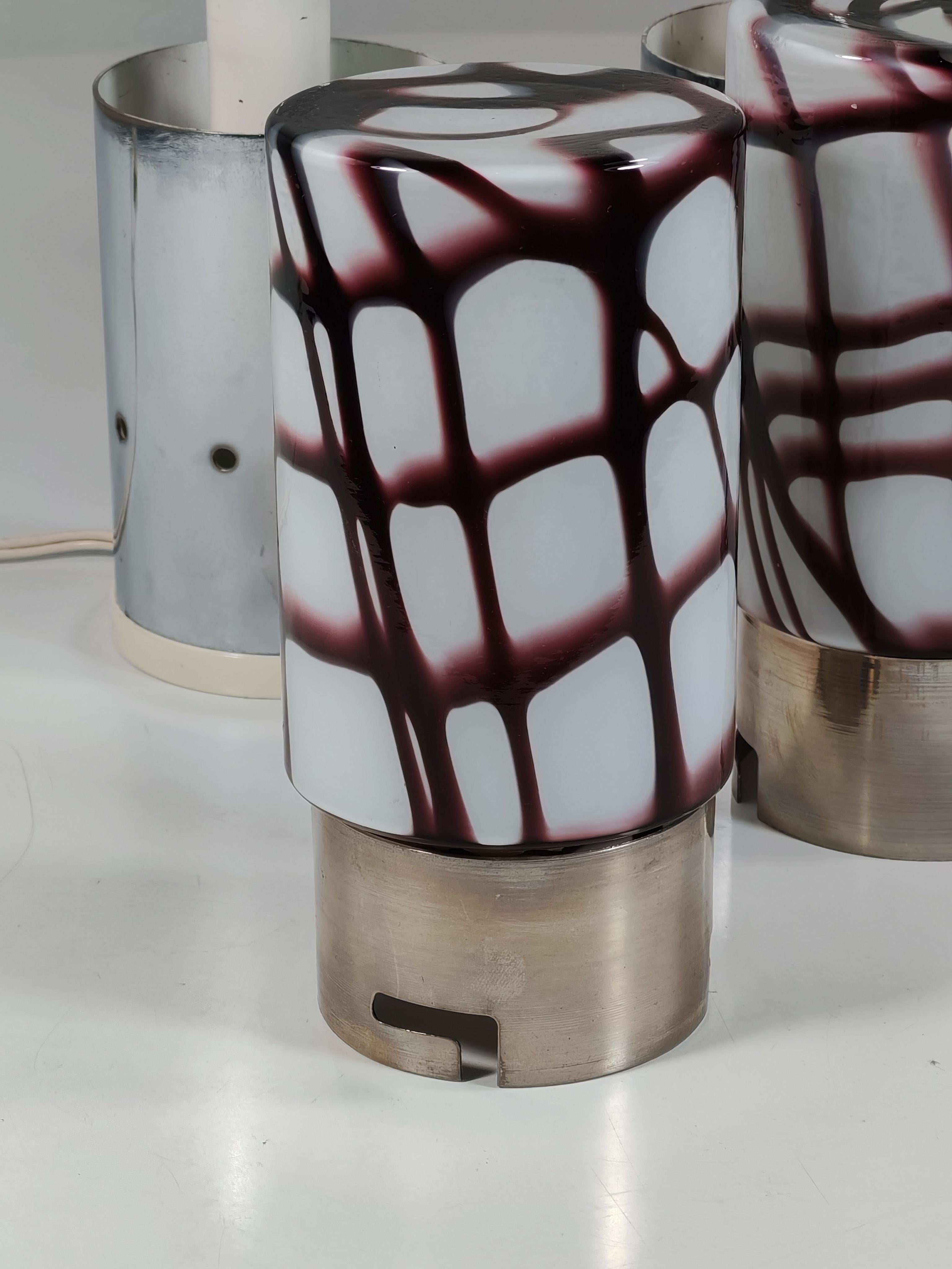 Angelo Brotto Esperia Italienisches Space Age Design-Glas-Tischlampen, 2 Tischlampen, 1970 im Angebot 6