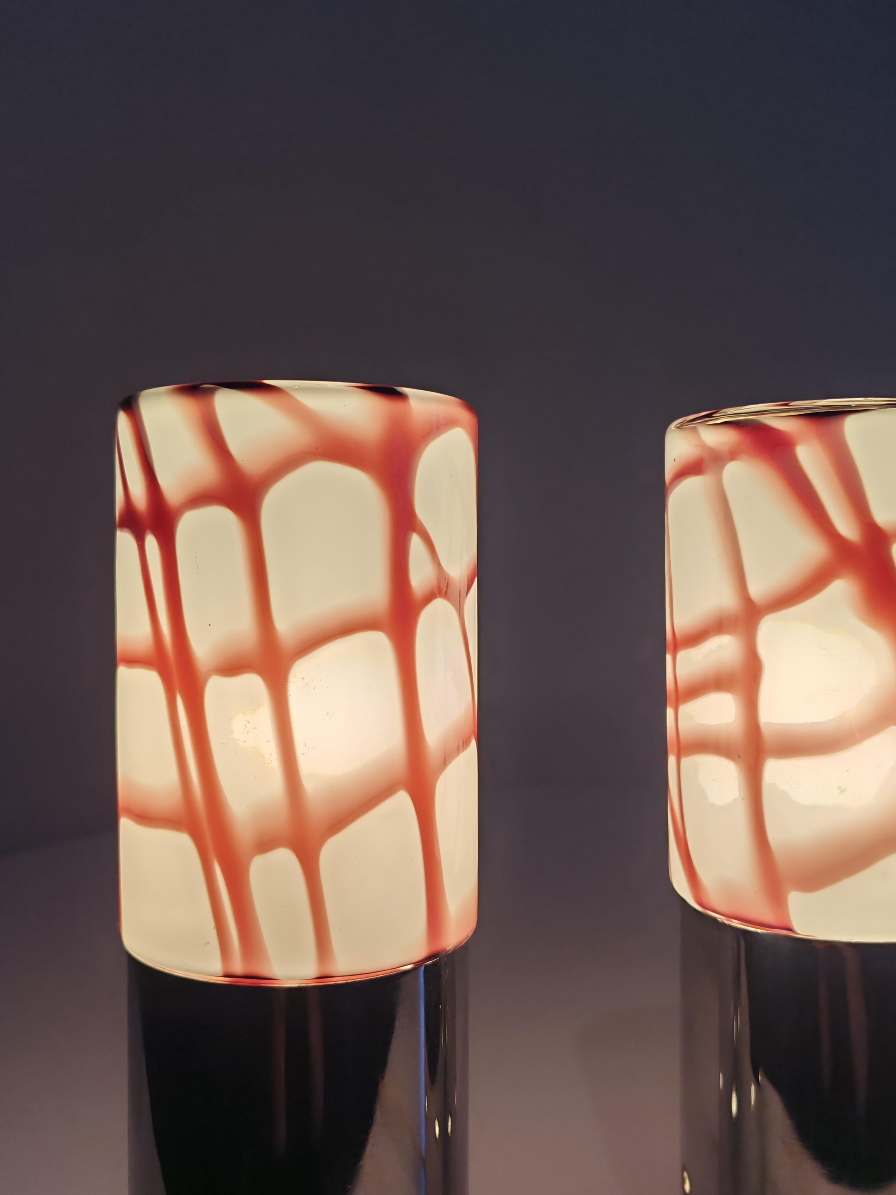 Angelo Brotto Esperia Italienisches Space Age Design-Glas-Tischlampen, 2 Tischlampen, 1970 im Angebot 8