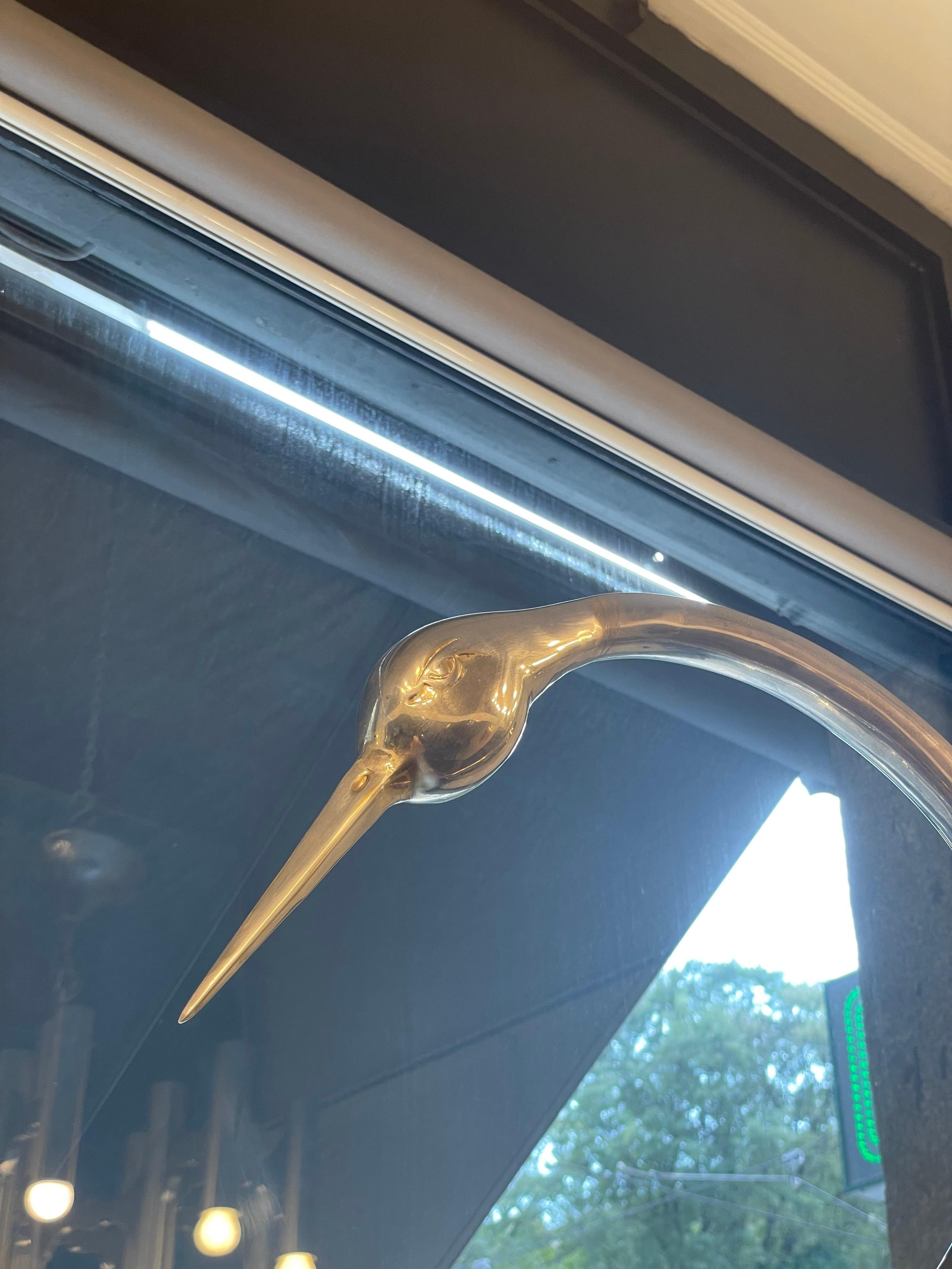 1970 Antonio Pavia Brass and Resin Heron Signed H 175cm For Sale 4