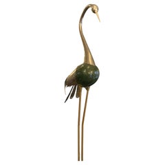 1970 Antonio Pavia Garza de latón y resina Firmado H 175cm