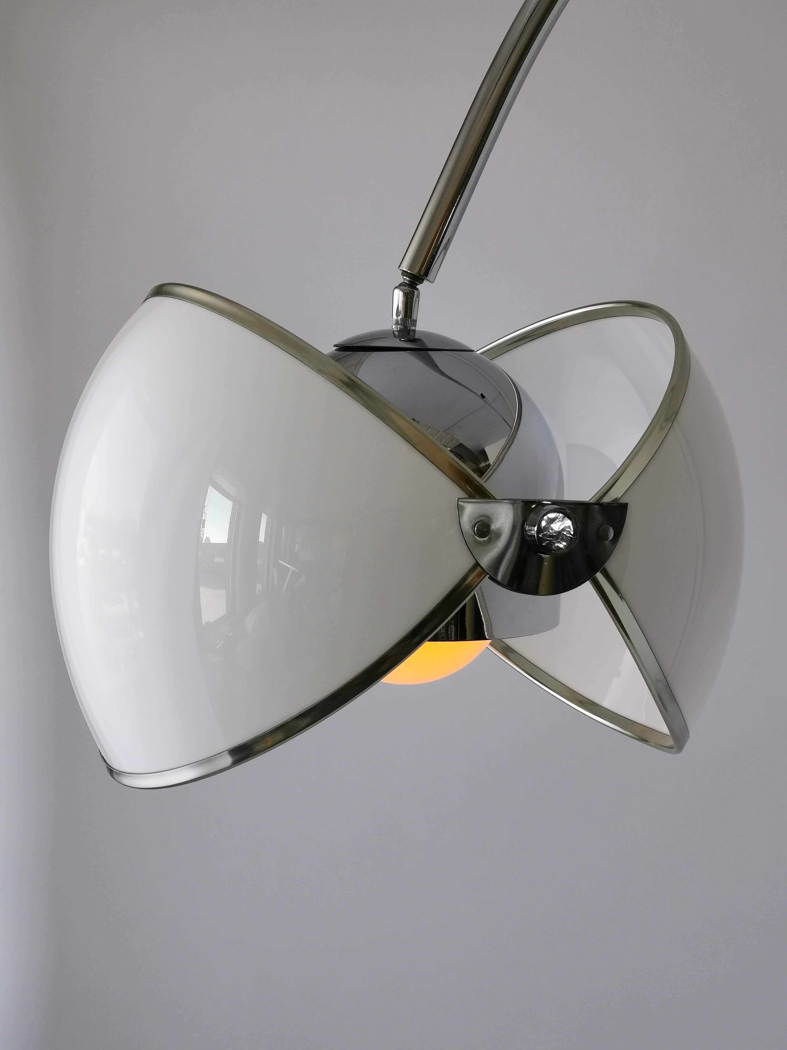 Chrome 1970 Arch Floor Lamp in the Style of Superstudio, Italia
