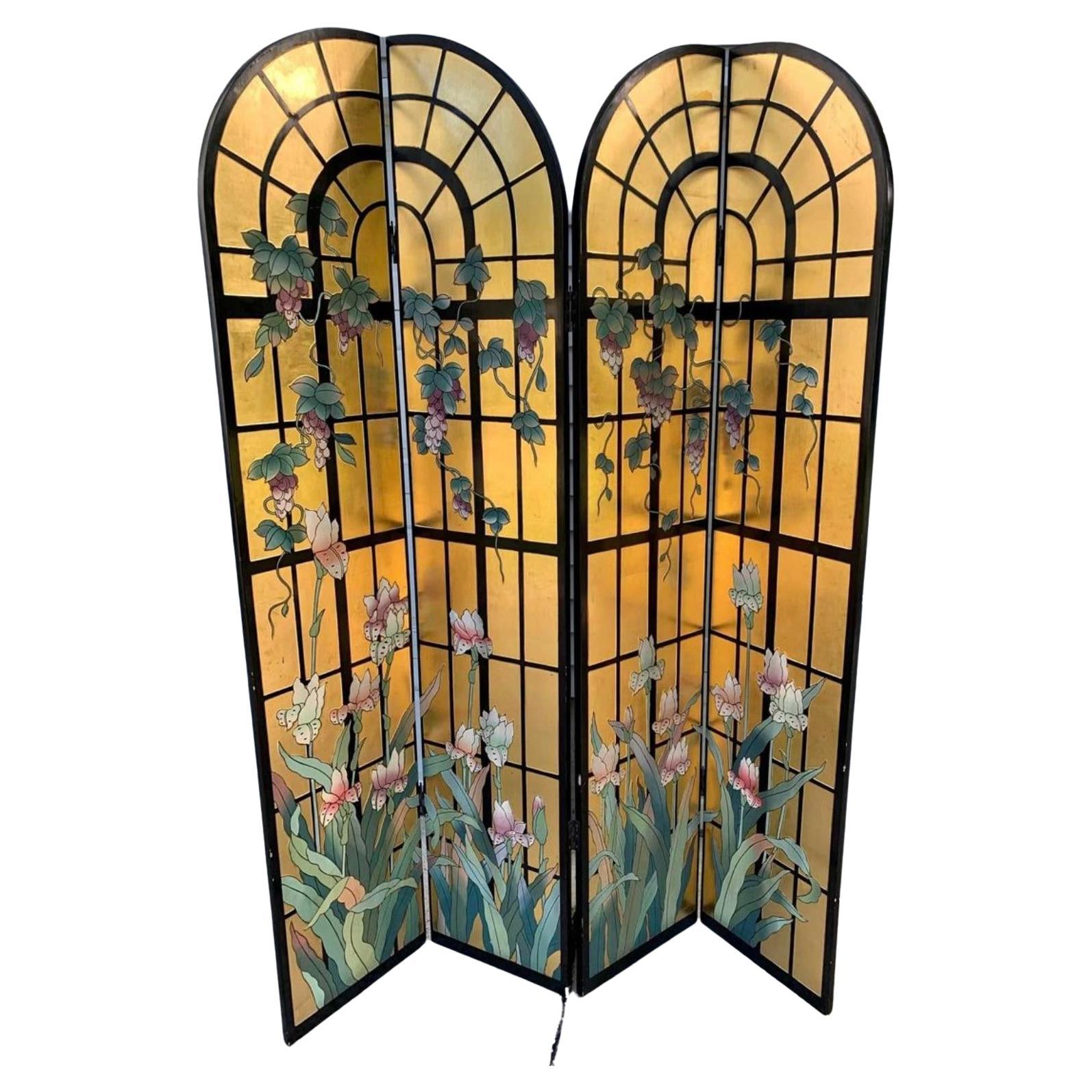 1970 Arched Japanese Room Divider, Made in Paris For Sale