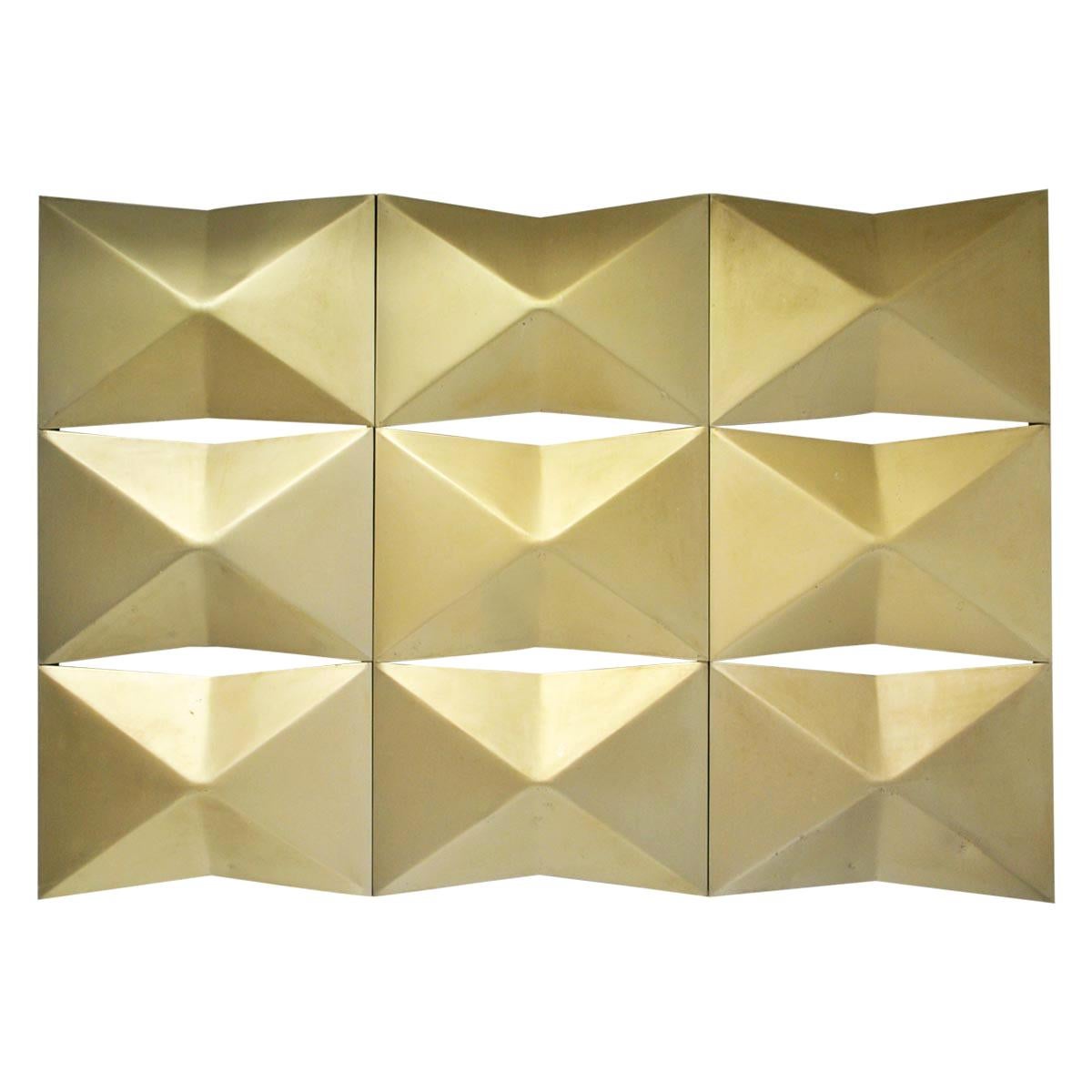 1970, Architectural set wall panels golden Aluminum Facade Elements