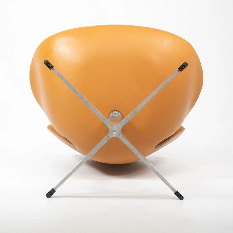 Danish 1970 Arne Jacobsen for Fritz Hansen Swan Chair in New Cognac Leather For Sale