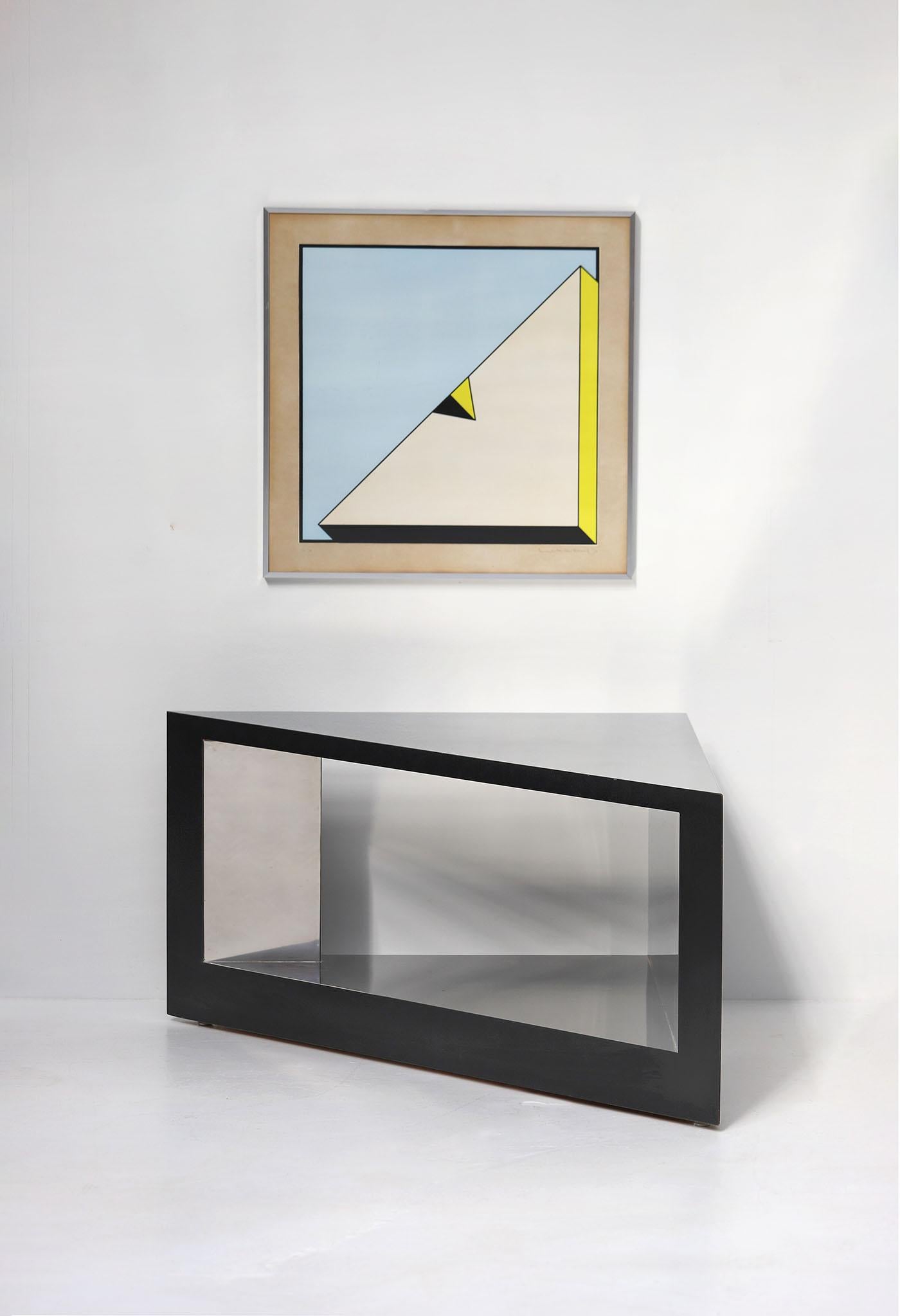 Mid-Century Modern 1970 artwork gouache on paper by Vincent Van Den Meersch For Sale
