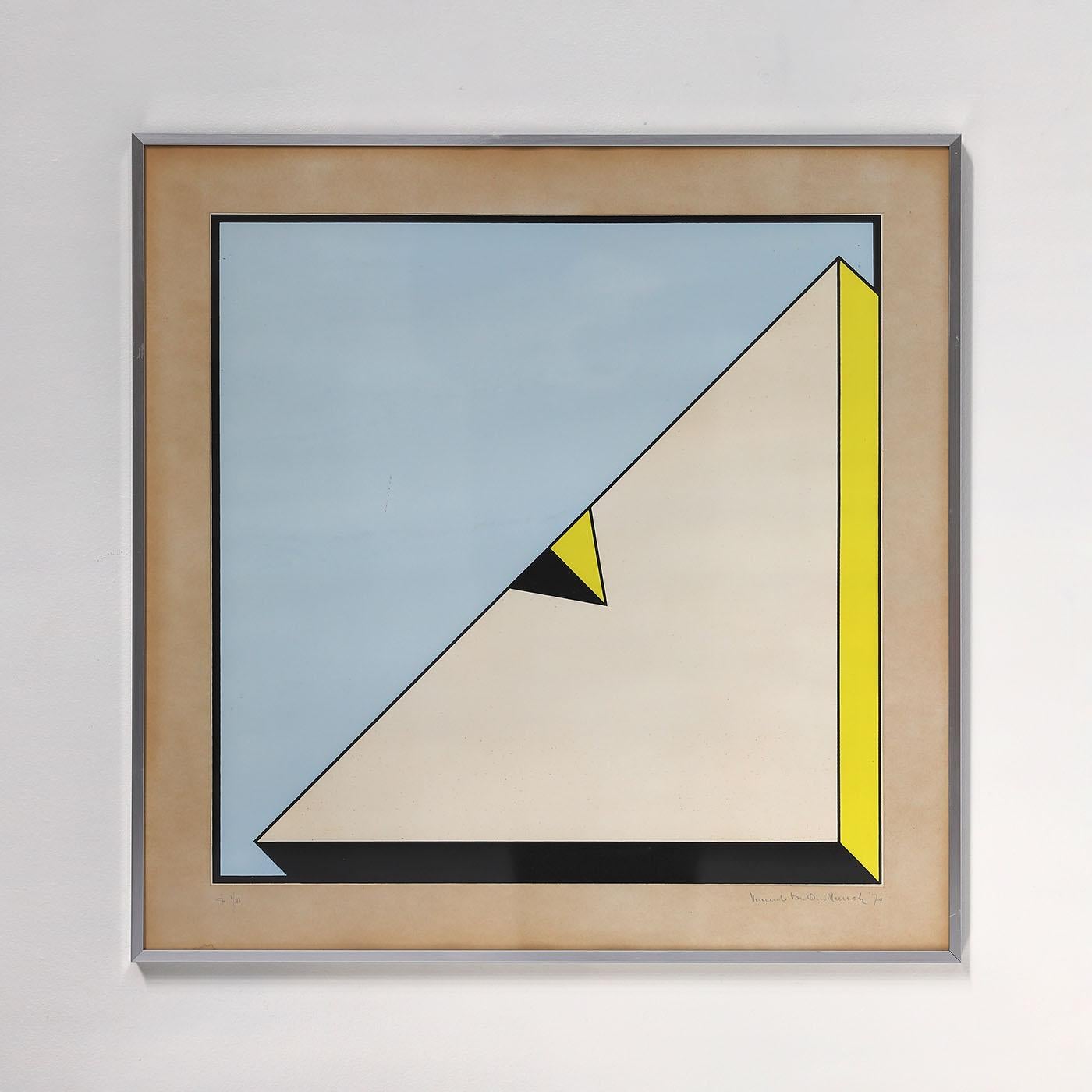 1970 artwork gouache on paper by Vincent Van Den Meersch For Sale 1