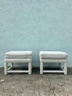 1970 Attributed to Milo Baughman Mini Parsons Benches Stools, Set of 2