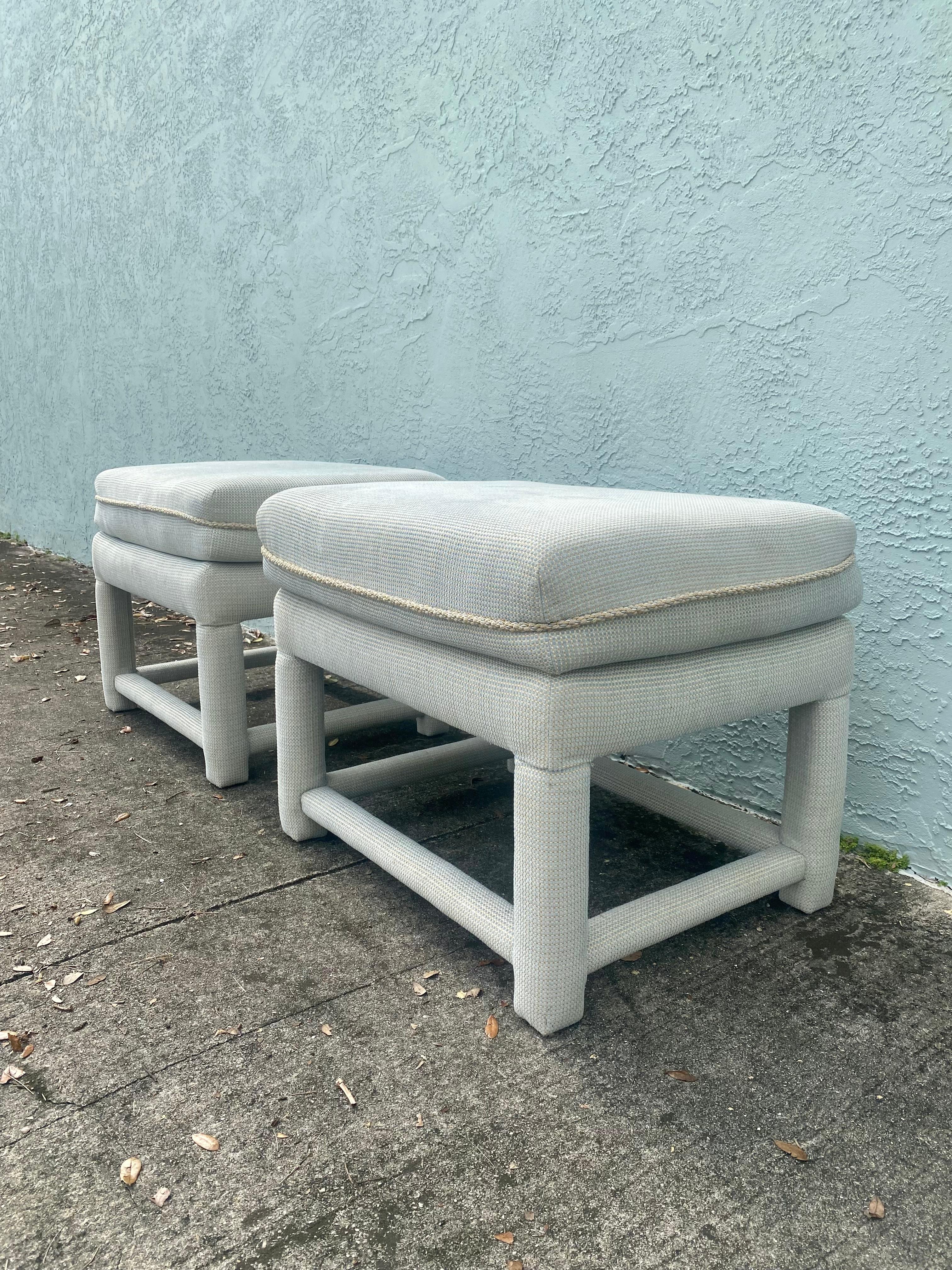 1970 Attributed to Milo Baughman Mini Parsons Benches Stools, Set of 2 For Sale 1