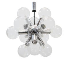 1970 Austria Kalmar Sputnik Chandelier Glass Balls & Chrome 'RS 12'