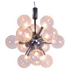 1970 Austria Kalmar Sputnik Chandelier Glass Balls & Chrome 'RS 12'