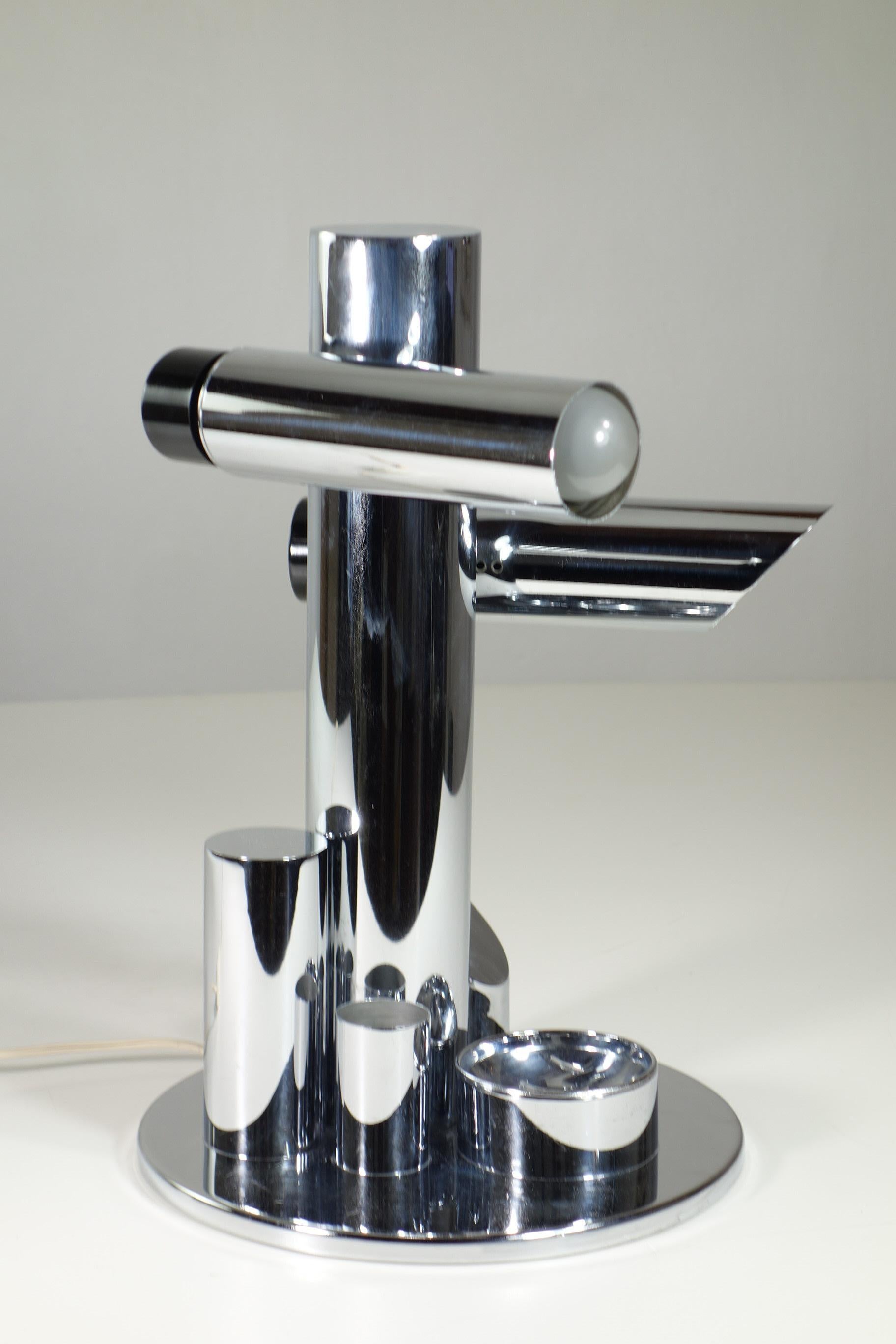 Lampe de bureau Babilonia Fase Espagne, 1970, design de l'ère spatiale chromée en vente 3