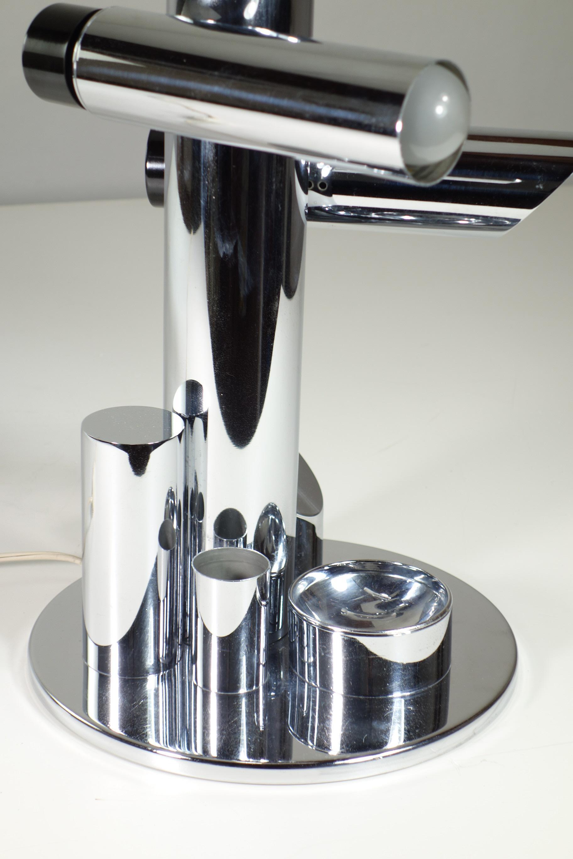 Lampe de bureau Babilonia Fase Espagne, 1970, design de l'ère spatiale chromée en vente 4