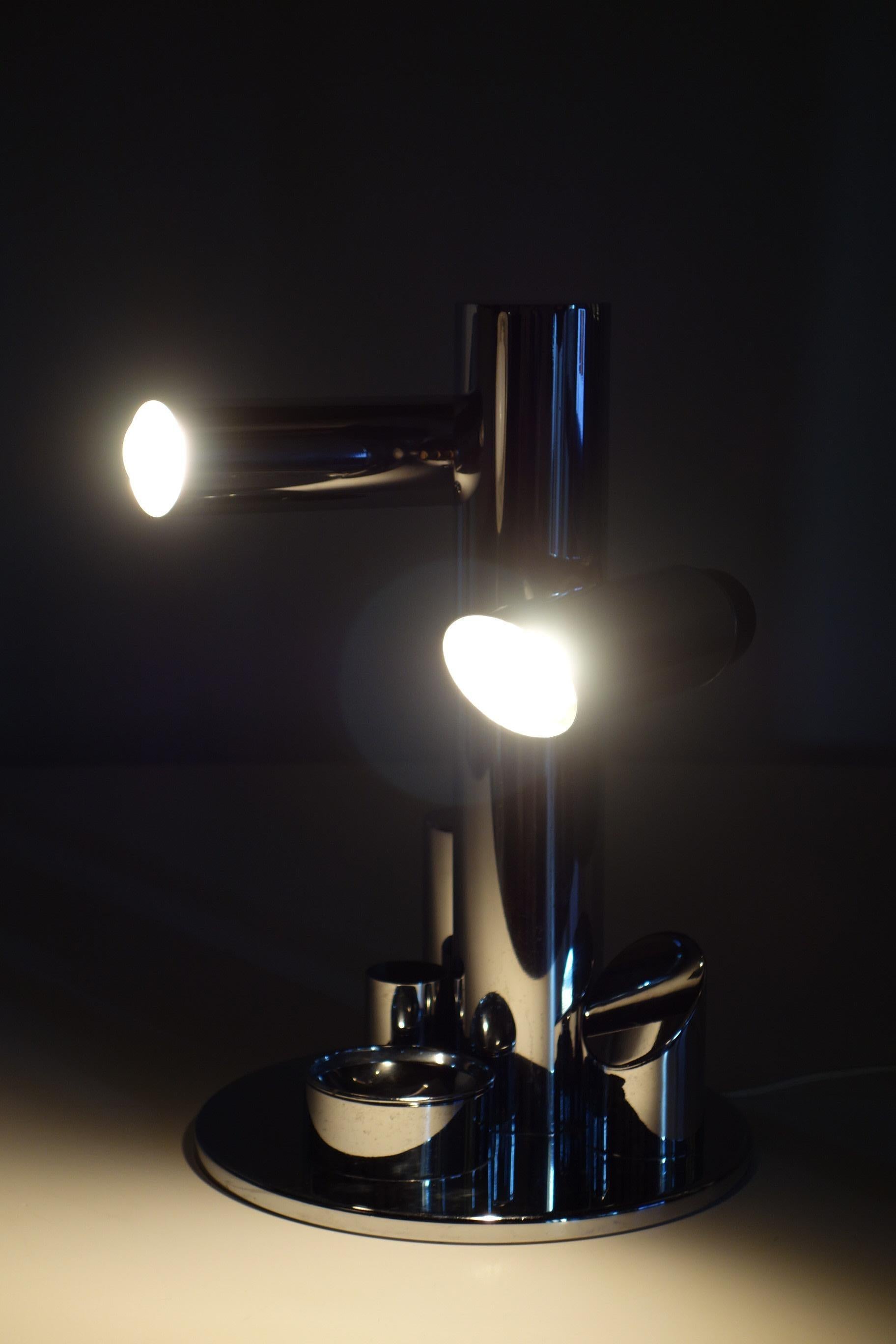 Lampe de bureau Babilonia Fase Espagne, 1970, design de l'ère spatiale chromée en vente 5