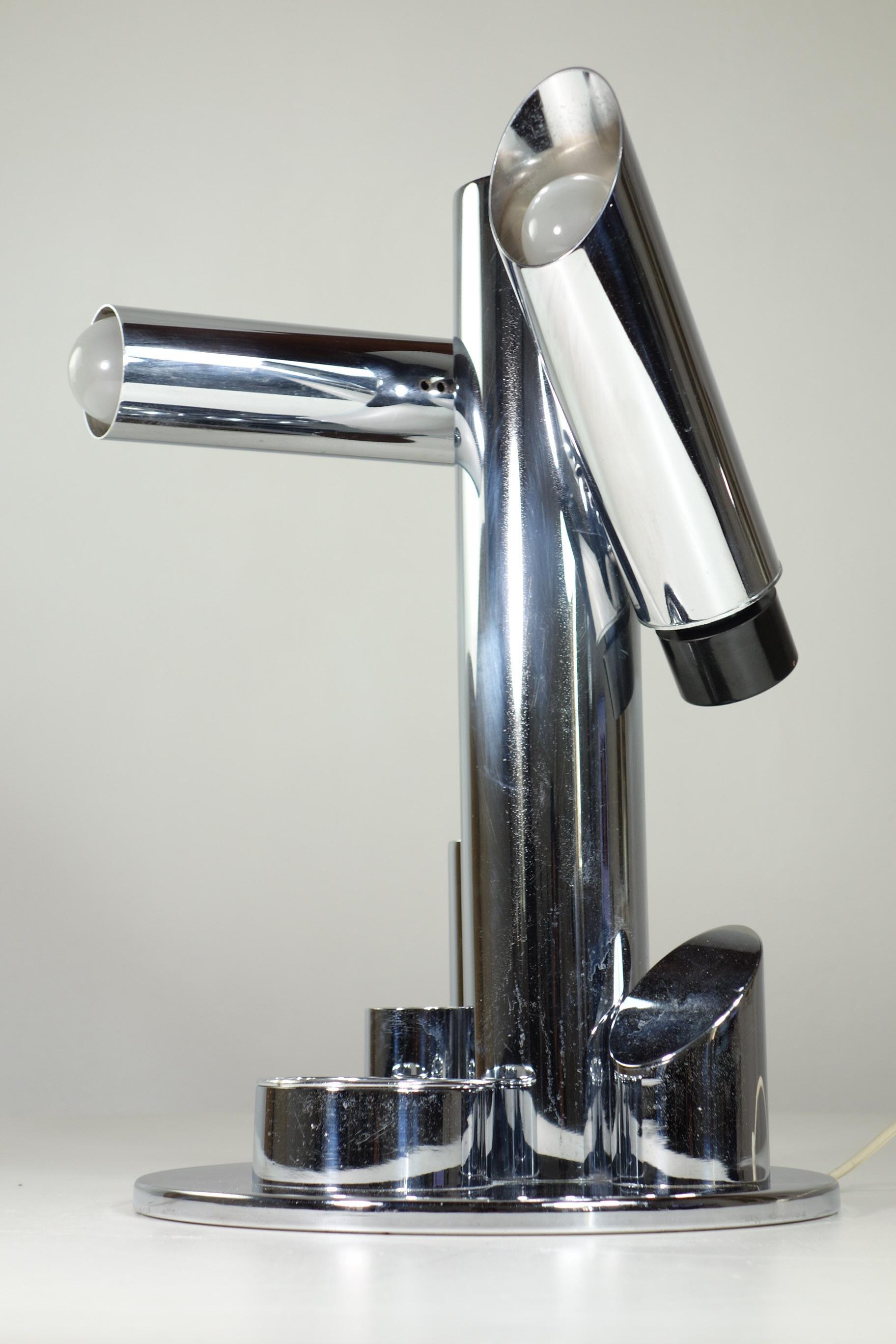Métal Lampe de bureau Babilonia Fase Espagne, 1970, design de l'ère spatiale chromée en vente
