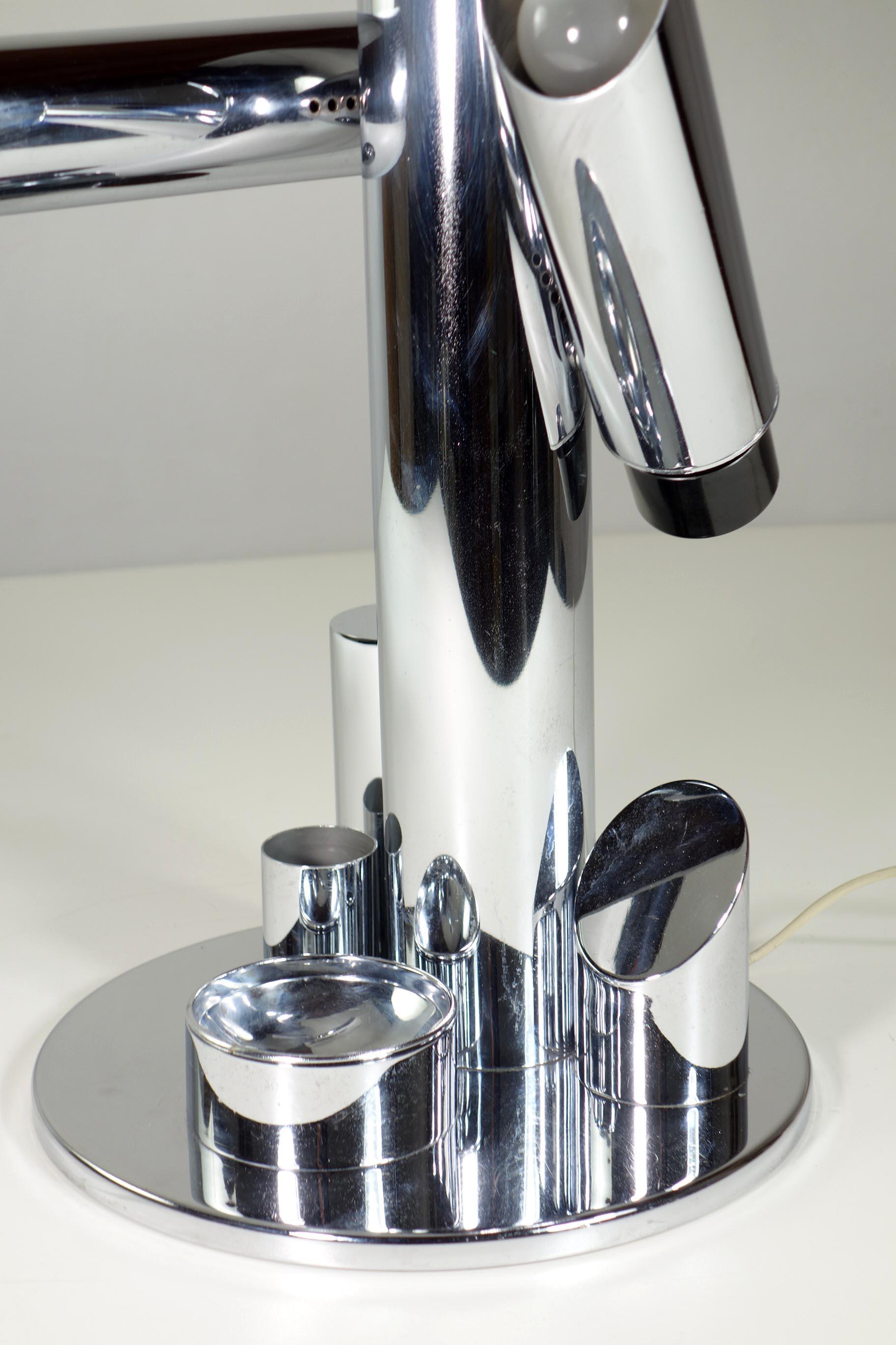 Lampe de bureau Babilonia Fase Espagne, 1970, design de l'ère spatiale chromée en vente 1