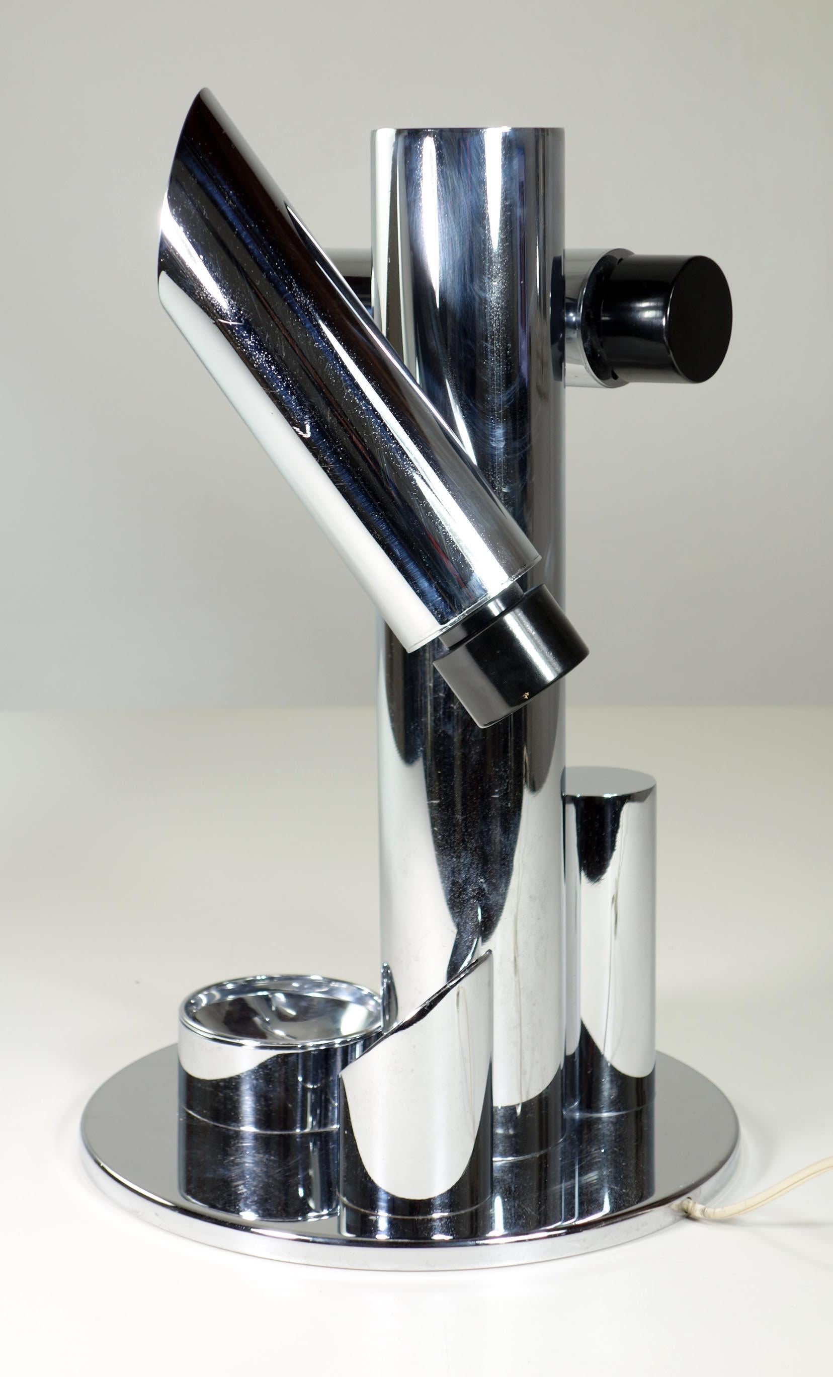 Lampe de bureau Babilonia Fase Espagne, 1970, design de l'ère spatiale chromée en vente 2