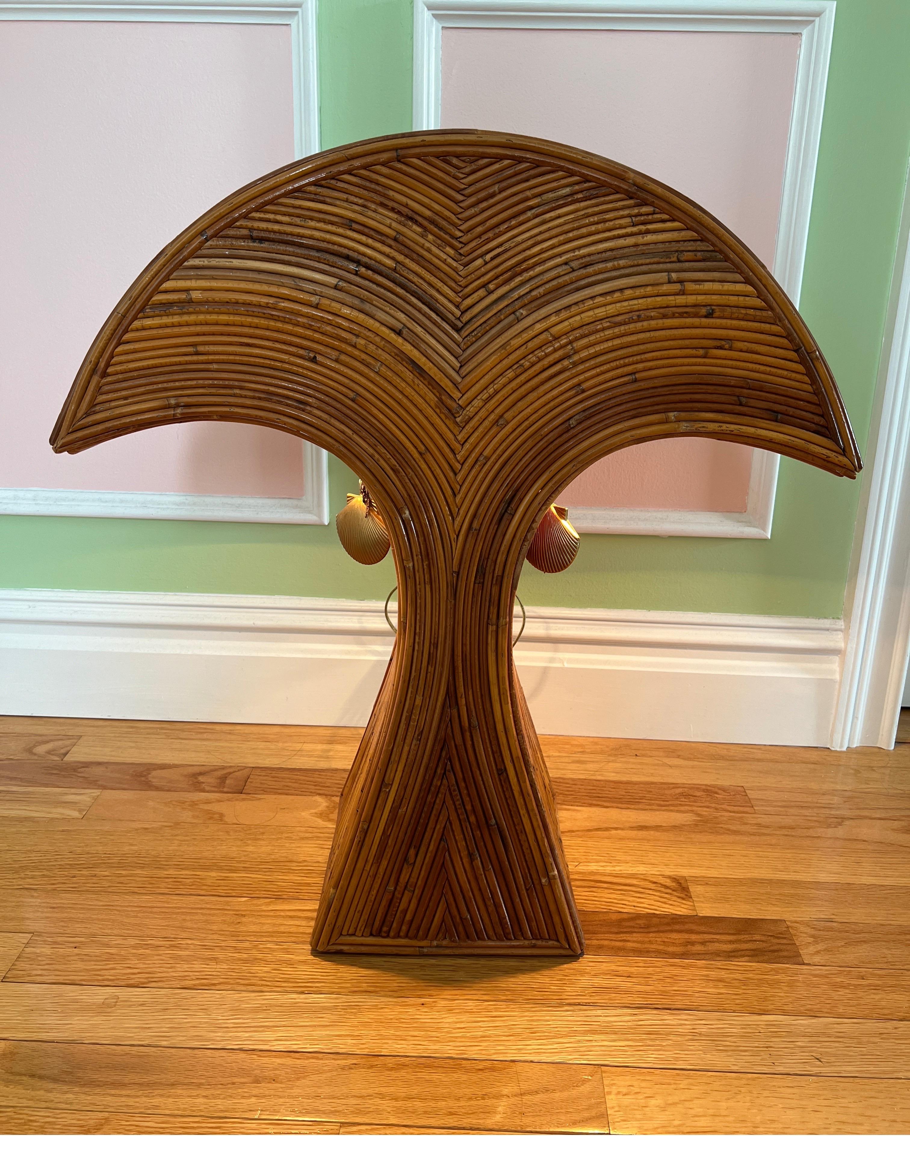Philippine 1970 Bamboo Arched Table Lamp For Sale