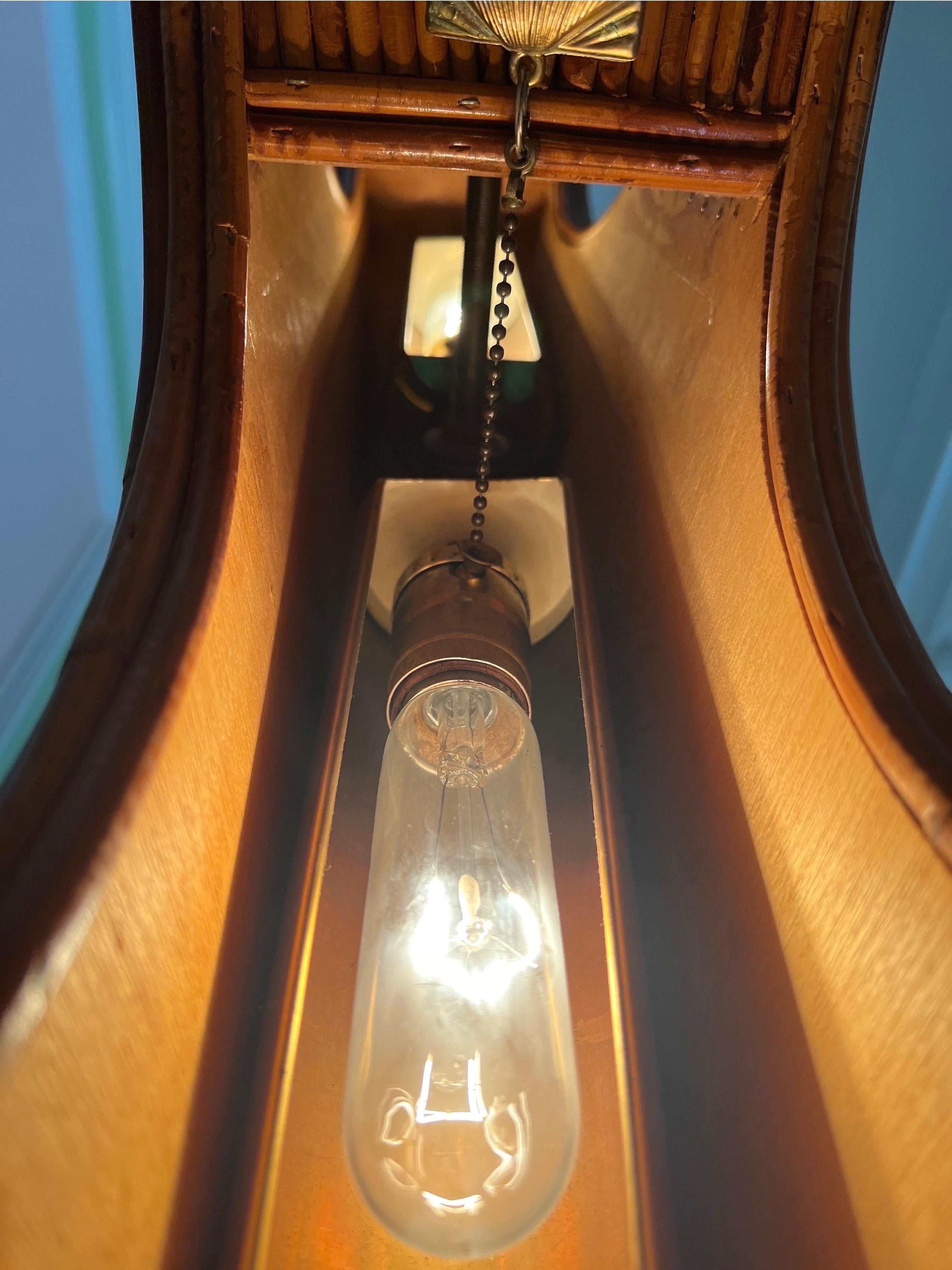 1970 Bamboo Arched Table Lamp For Sale 2