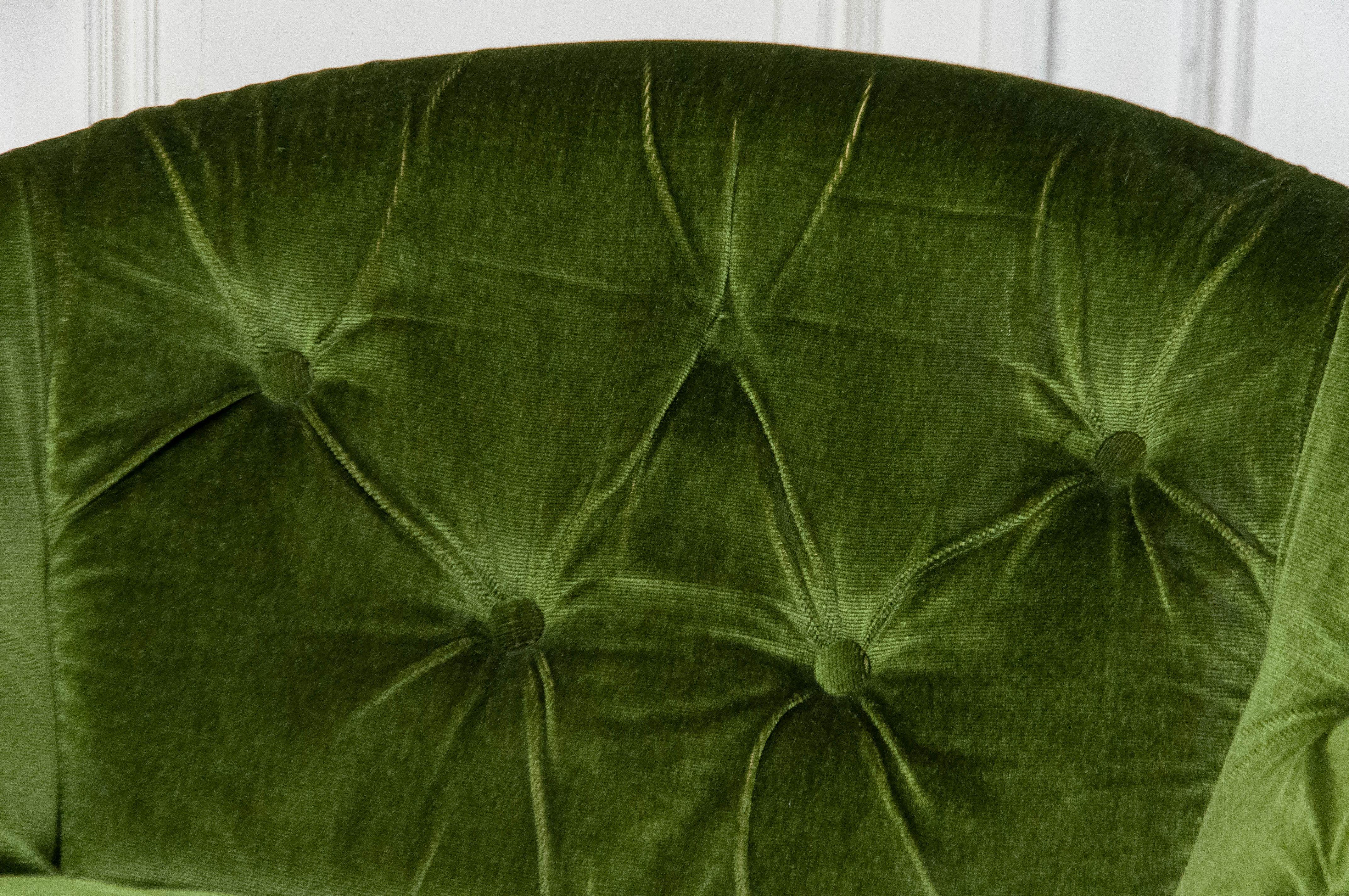 Norwegian 1970 Bentwood Swivel Chair Model 'Convair' In Green Velvet by Oddmund Vad For Sale
