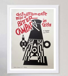 1970 Bitter Campari In Testo - Depero Poster originale d'epoca