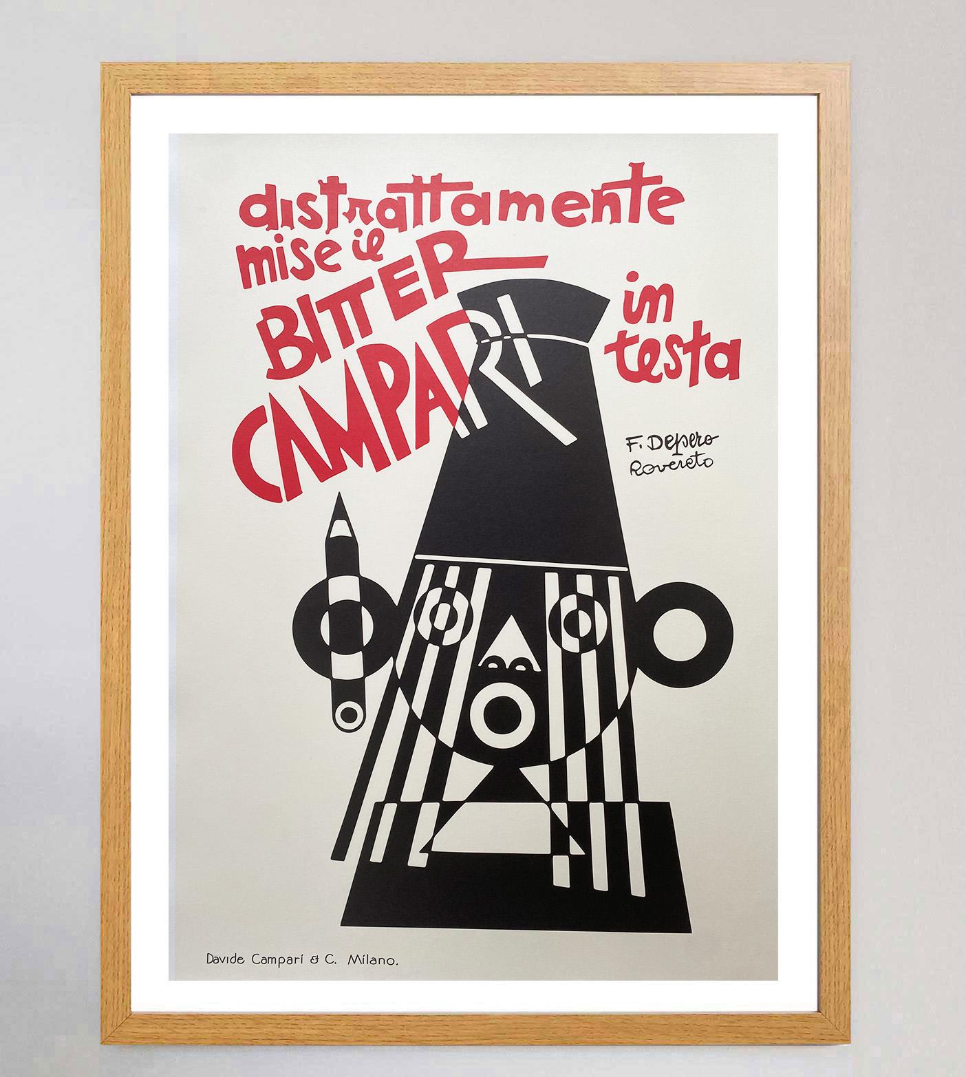 Italiano 1970 Bitter Campari In Testo - Depero Poster originale d'epoca in vendita
