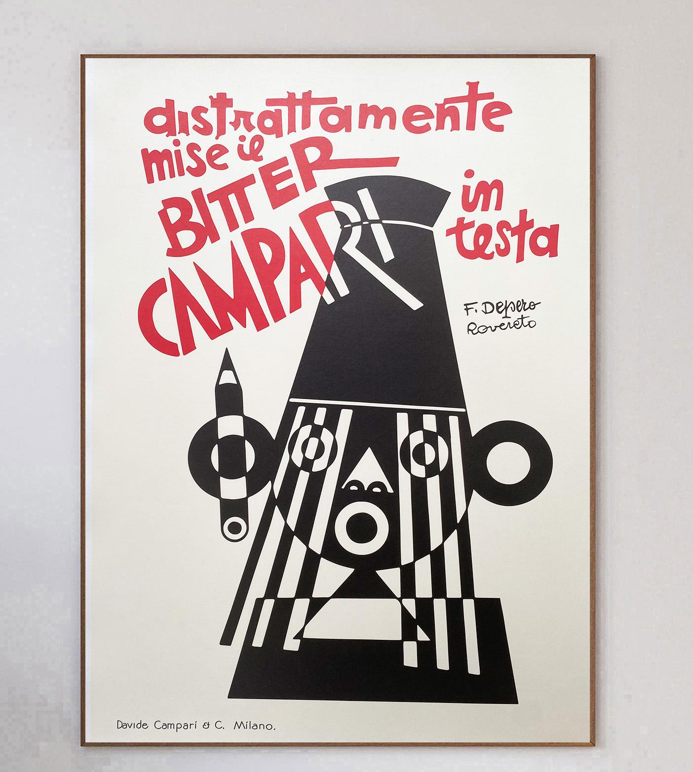 1970 Bitter Campari In Testo - Depero Poster originale d'epoca In condizioni buone in vendita a Winchester, GB