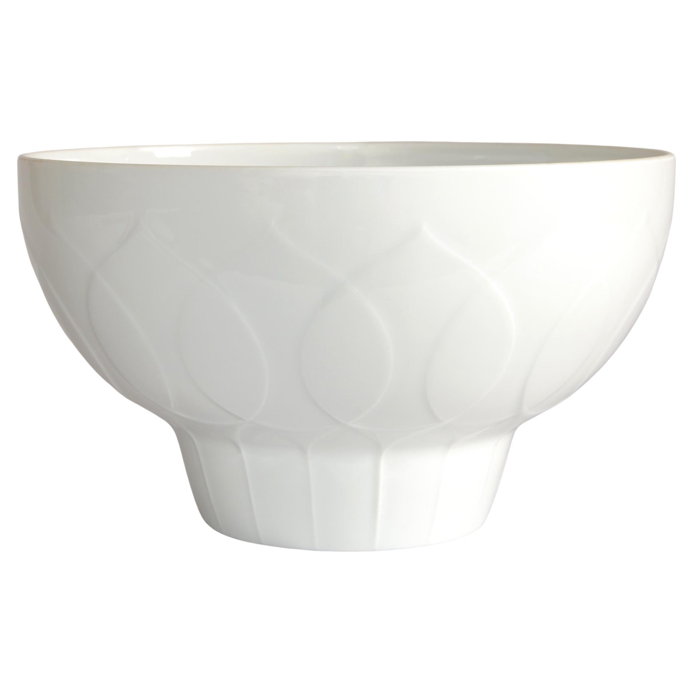 1970 Bjorn Wiinblad Rosenthal Lotus White Porcelain Serving Bowl Made in Germany
