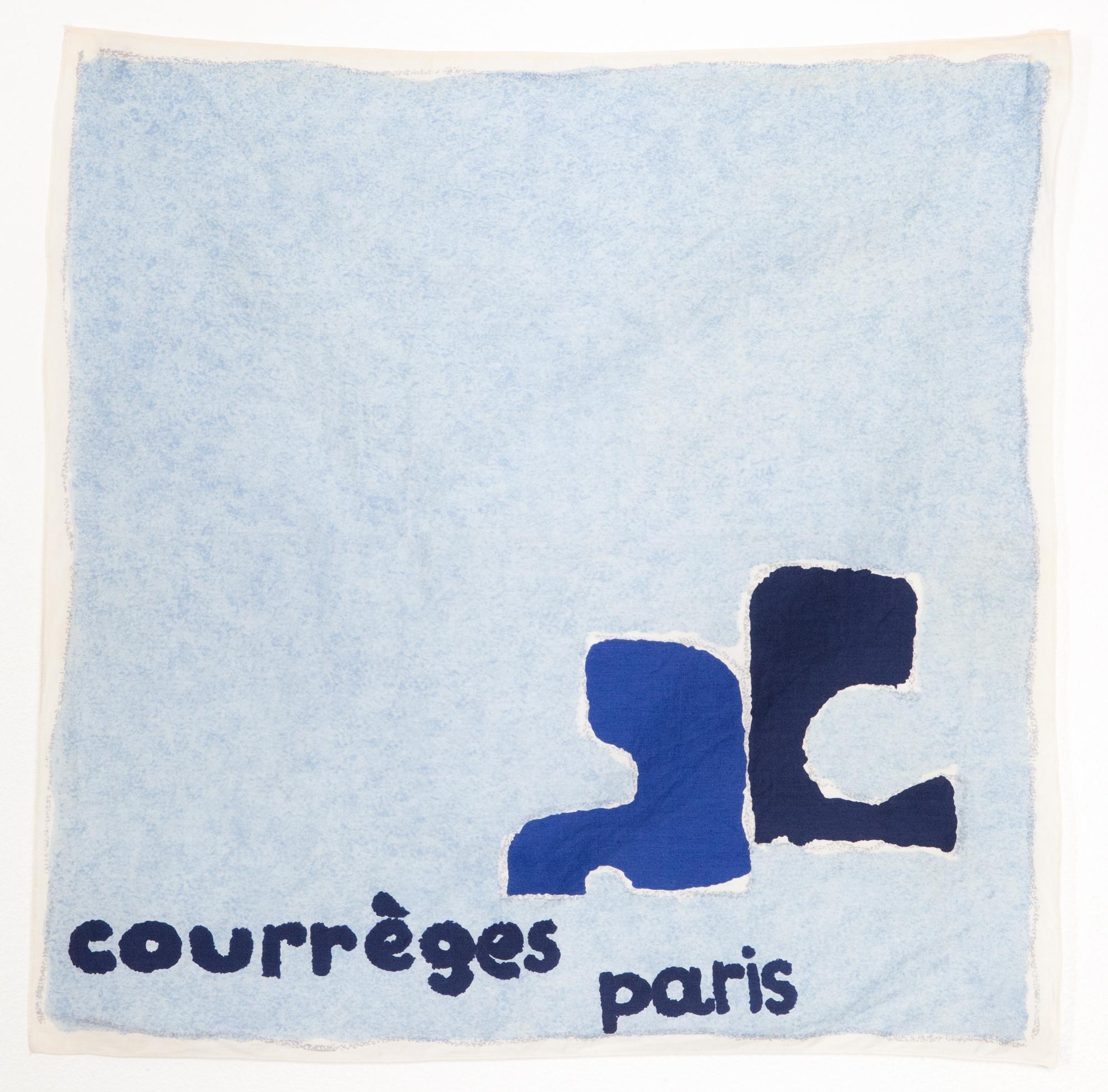 1970 Blue Courreges Cotton Scarf In Good Condition In Paris, FR