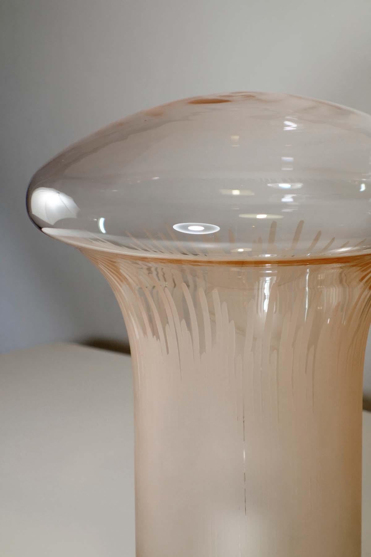 1970 Boletus / Mario Ticco Venini Murano Glass Italian Design Table Lamp Excellent état - En vente à Brescia, IT