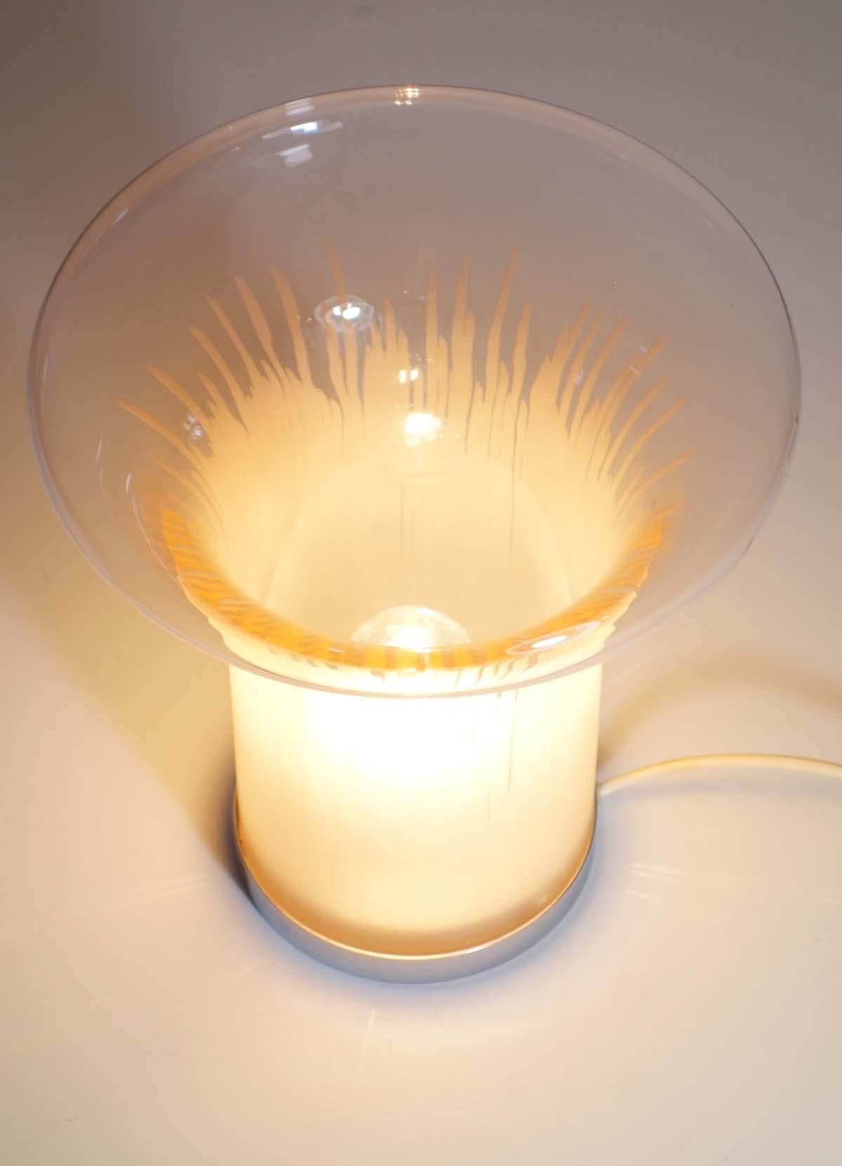 1970 Boletus / Mario Ticco Venini Murano Glass Italian Design Table Lamp en vente 1
