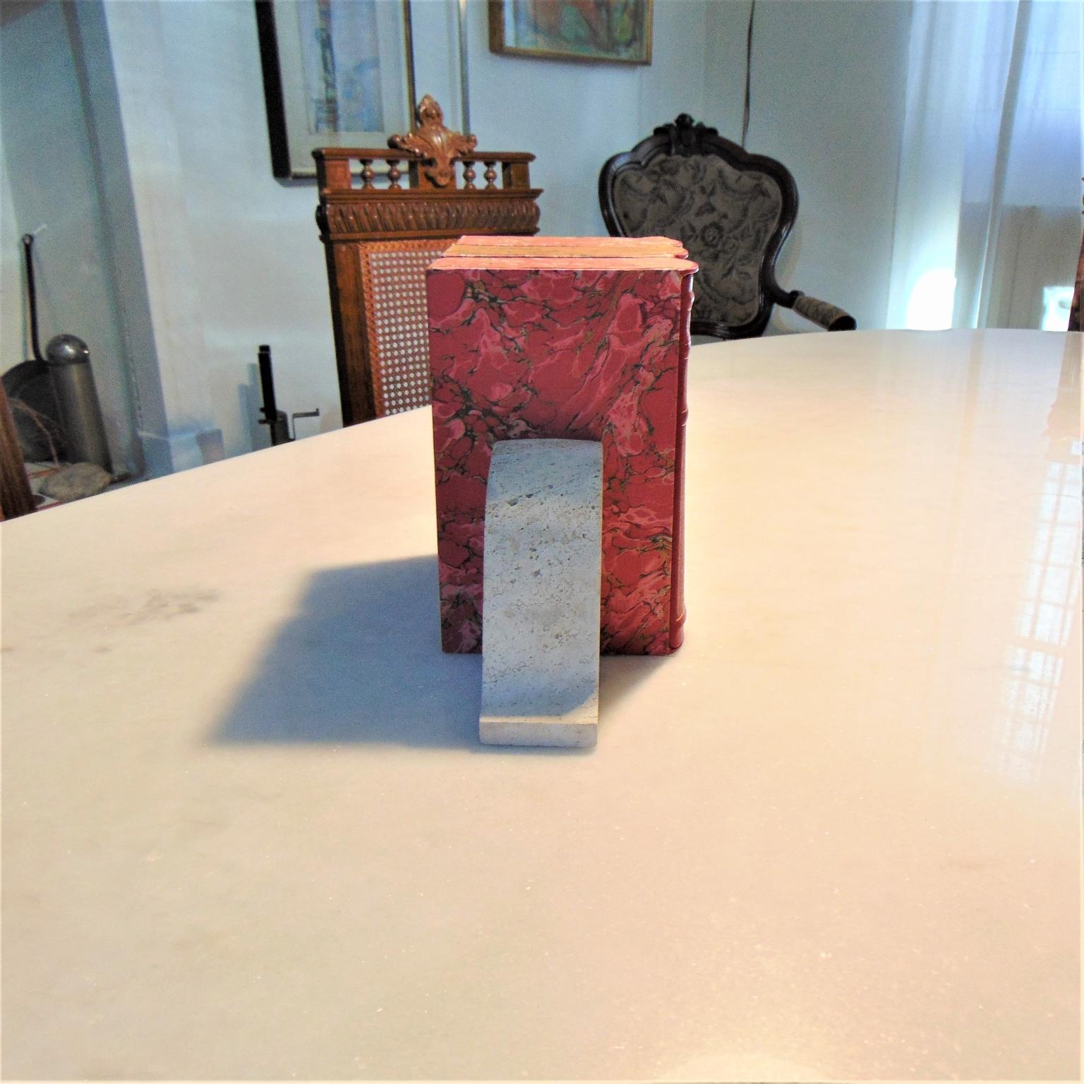 1970 Bookends, Paperweights in Travertine by Giuliano Cesari for Sormani, Italy 7