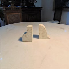 1970 Bookends, Paperweights in Travertine by Giuliano Cesari for Sormani, Italy