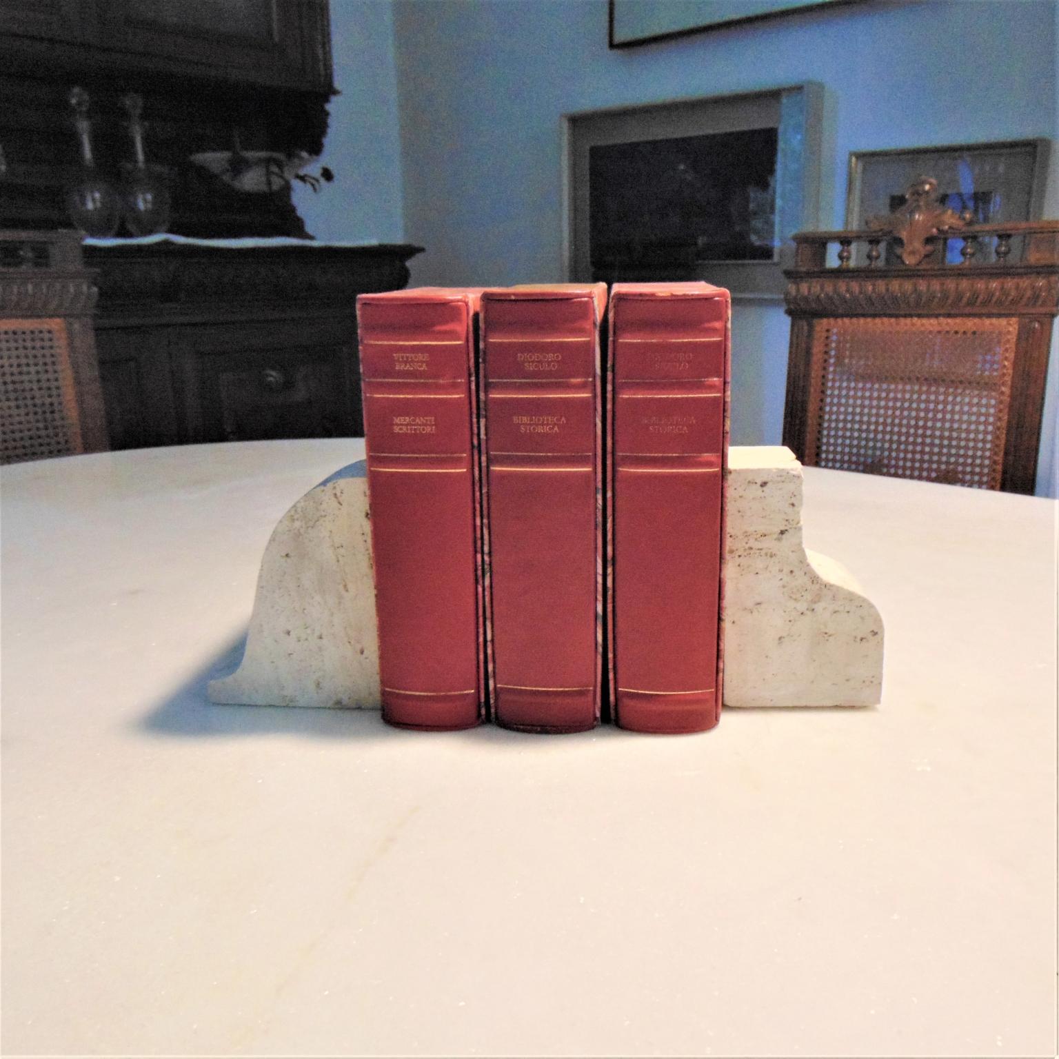 1970 Bookends, Paperweights in Travertine by Giuliano Cesari for Sormani, Italy 2