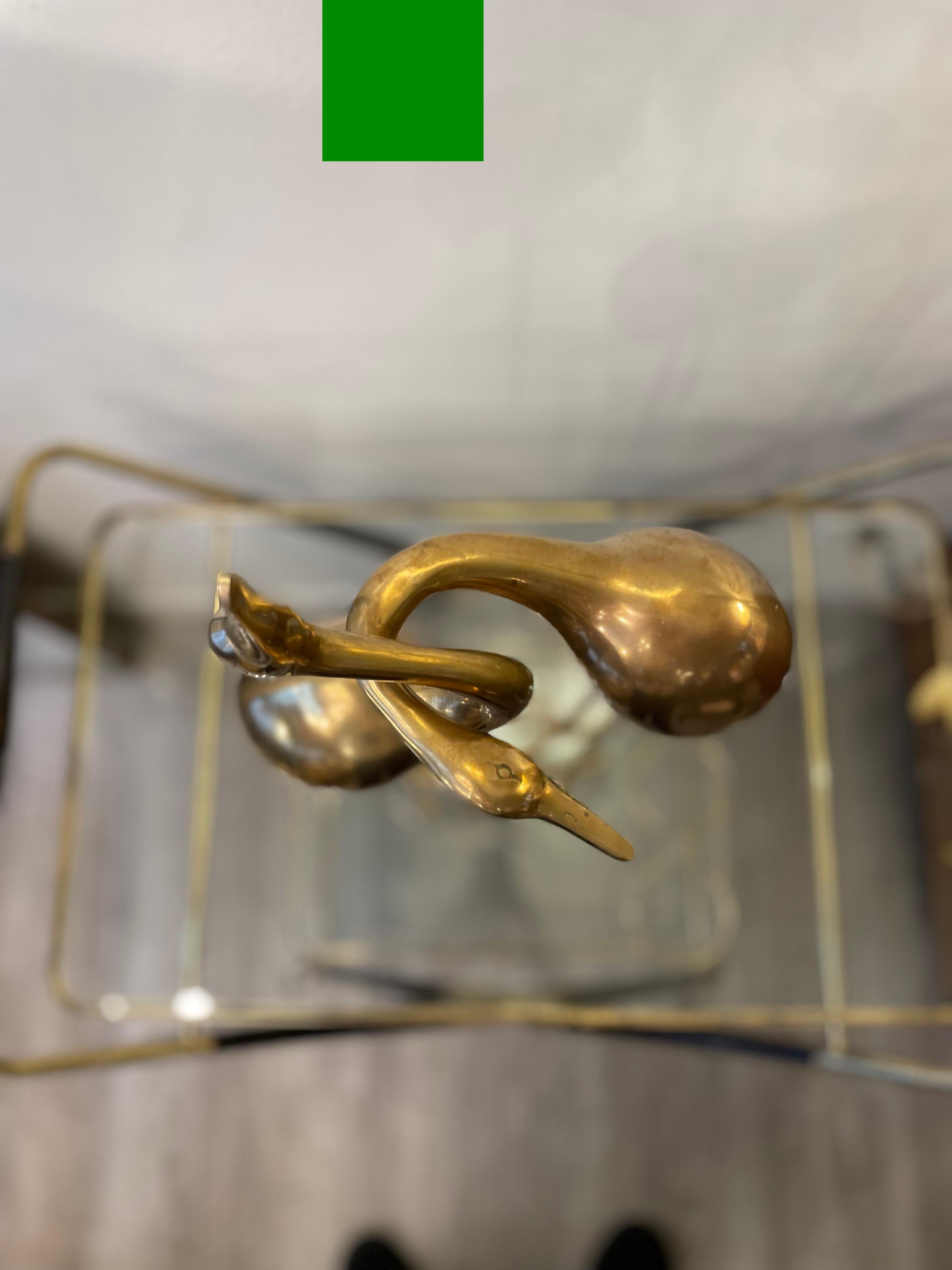 Late 20th Century 1970 Brass Gilded Herons - Set of 2
