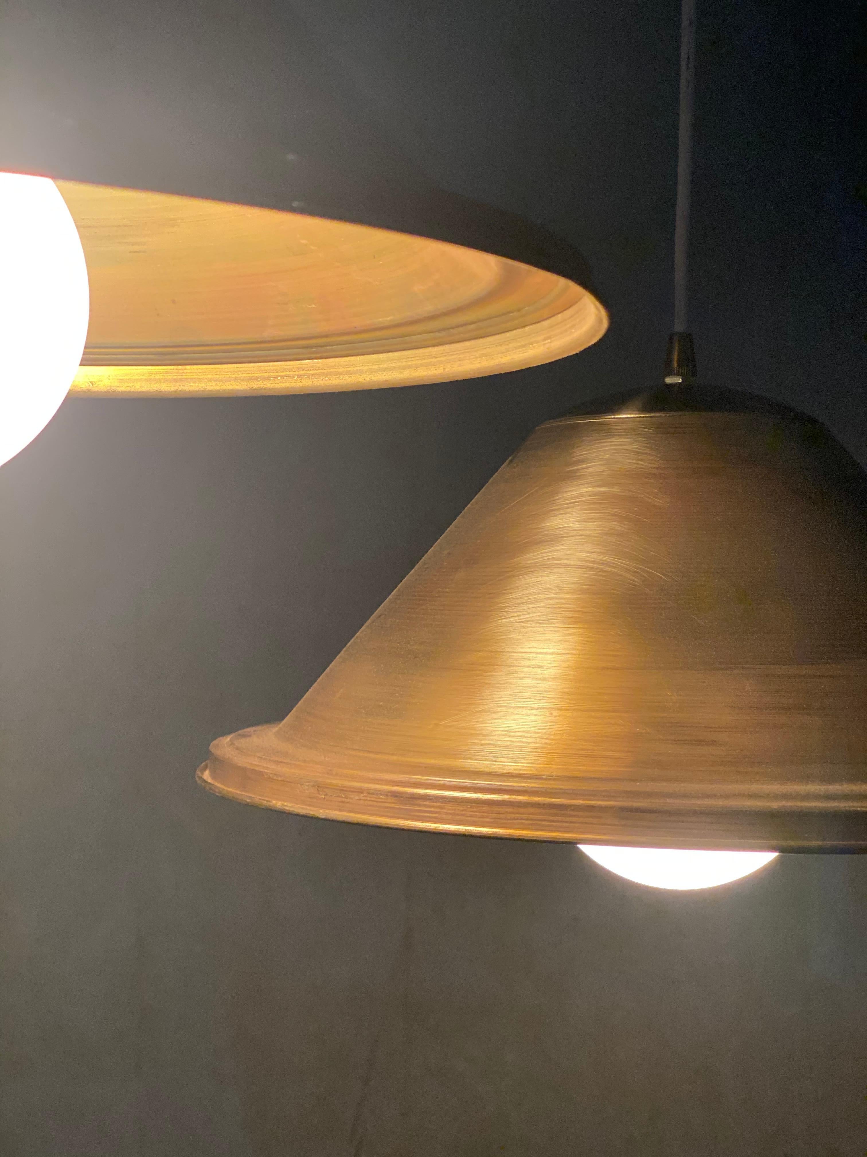 1970 Brass Pendant Lights In Good Condition In Surrey, BC